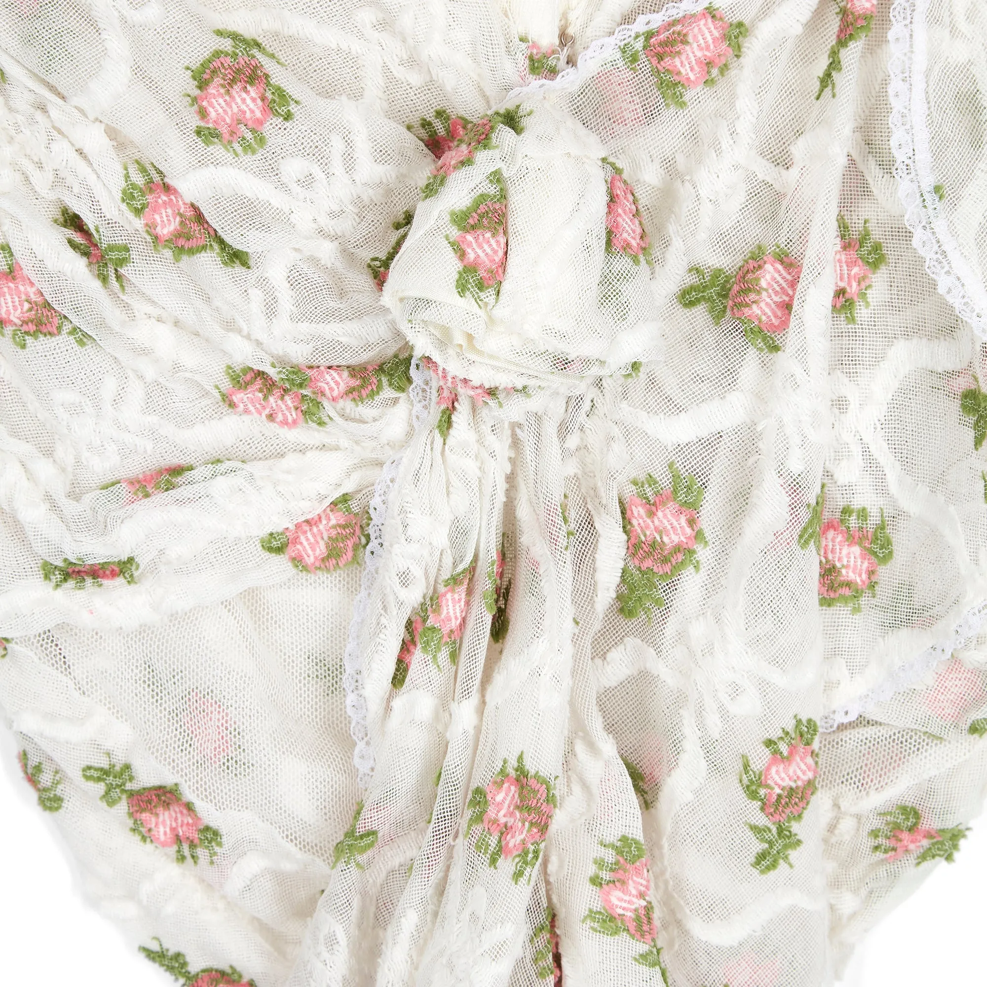 1990s Documented Catherine Buckley Rose Print Lace Wedding Suit