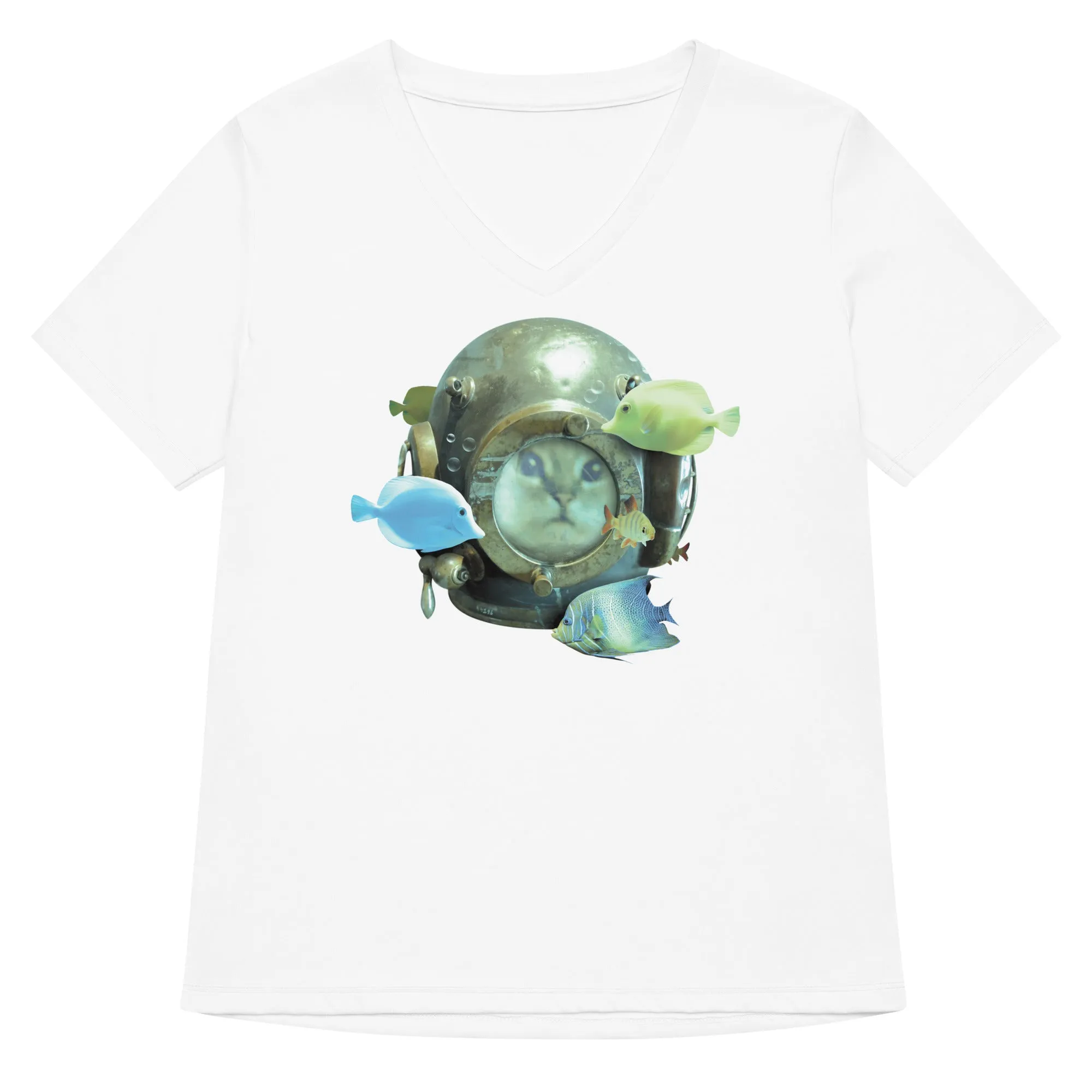 20,000 Purrrs Under The Sea Women's V-Neck Tee