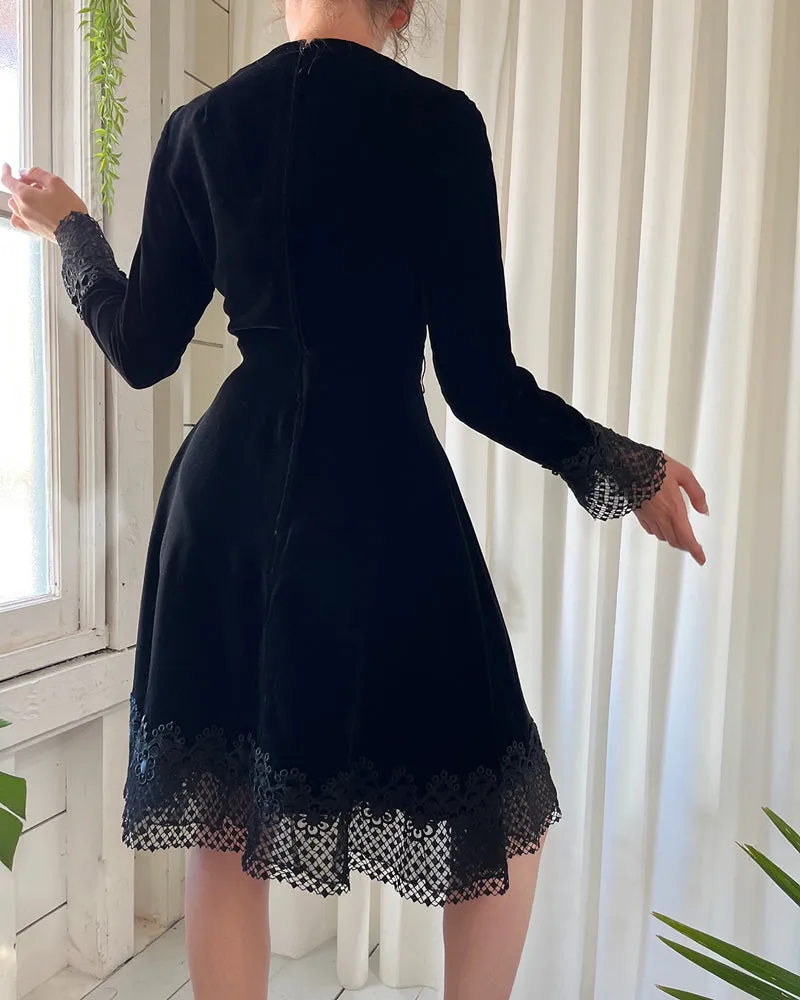 60s Christian Dior Velvet Dress | S
