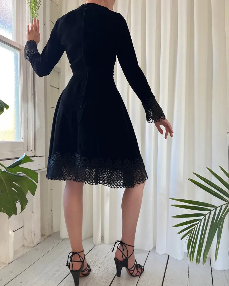 60s Christian Dior Velvet Dress | S