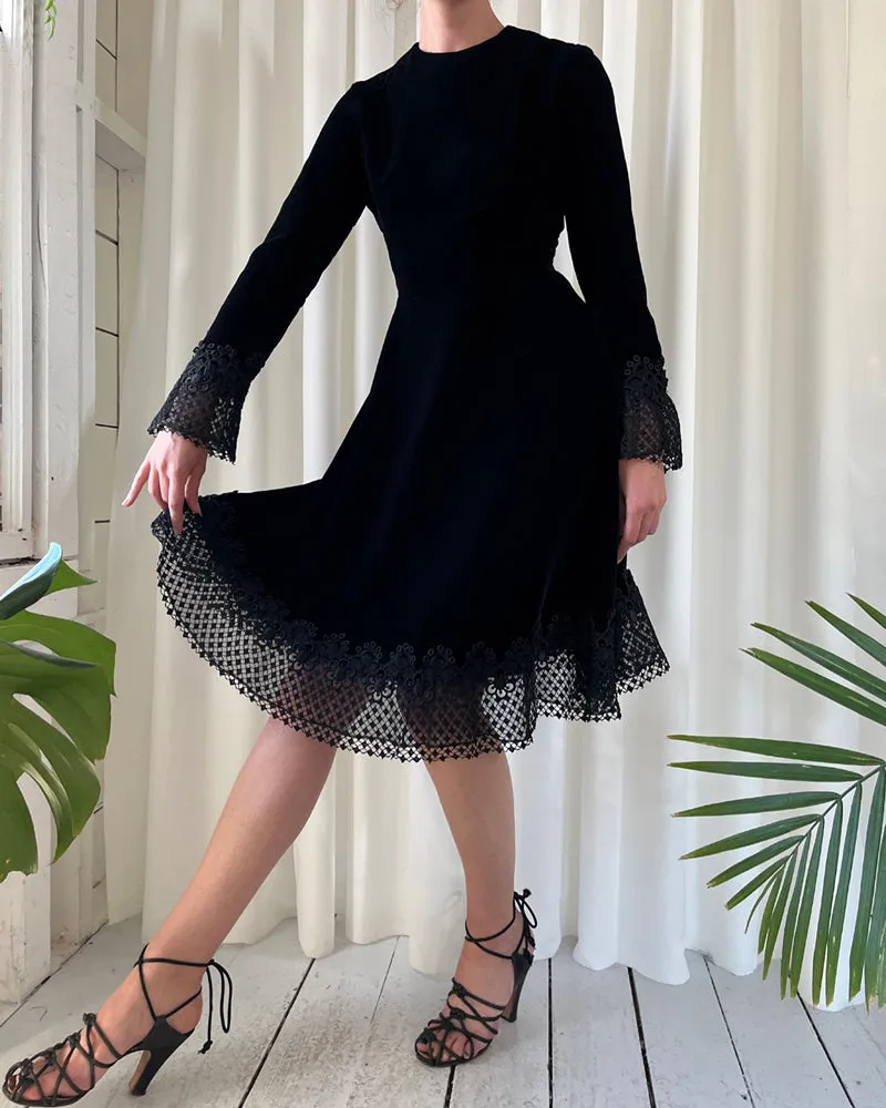 60s Christian Dior Velvet Dress | S