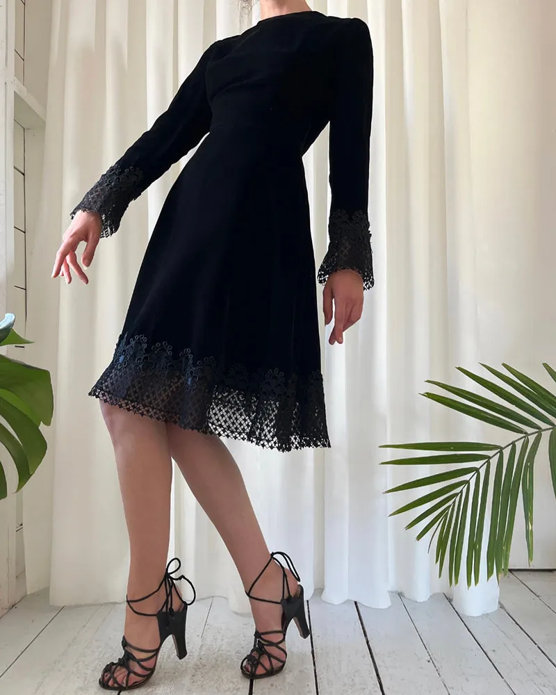 60s Christian Dior Velvet Dress | S