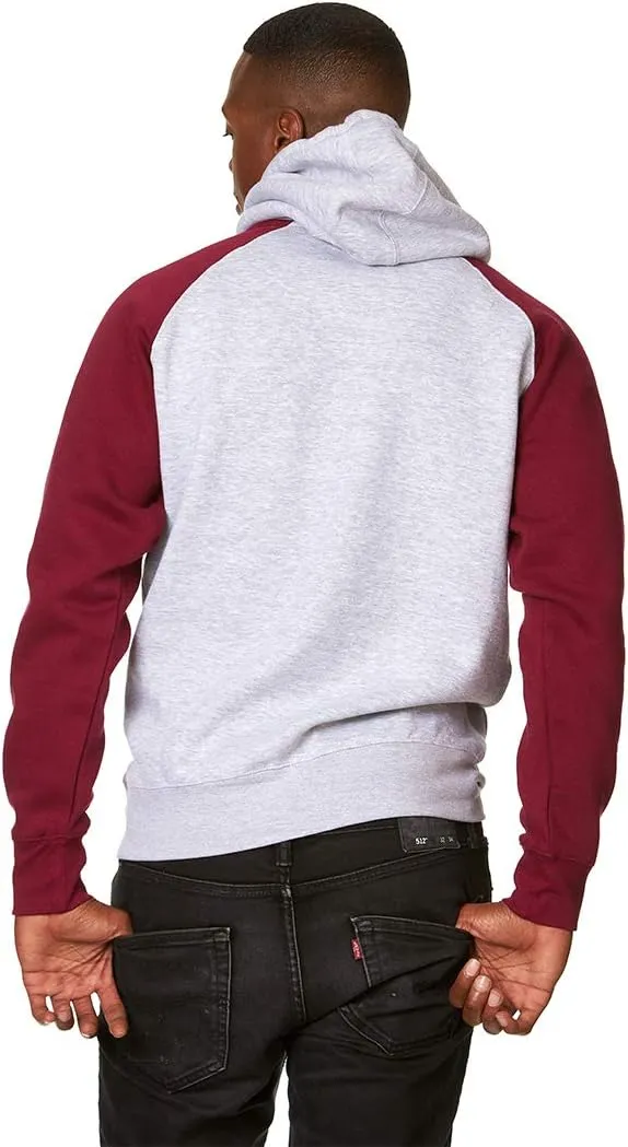 9 Crowns Unisex Men's Color Block Pullover Hoodie Raglan Sweatshirt