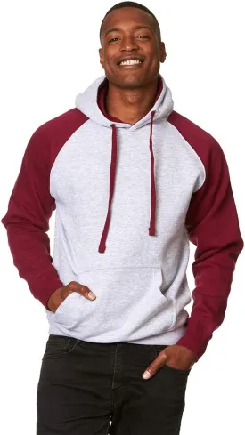 9 Crowns Unisex Men's Color Block Pullover Hoodie Raglan Sweatshirt