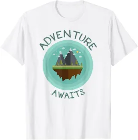 Adventure Awaits Shirt Hiking Travel Mountain Tee Camping T-Shirt