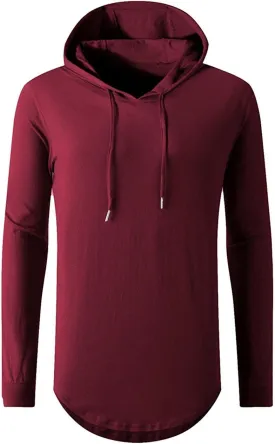 Aiyino Men's Hipster Hip Hop Longline Pullover Hoodies Shirts