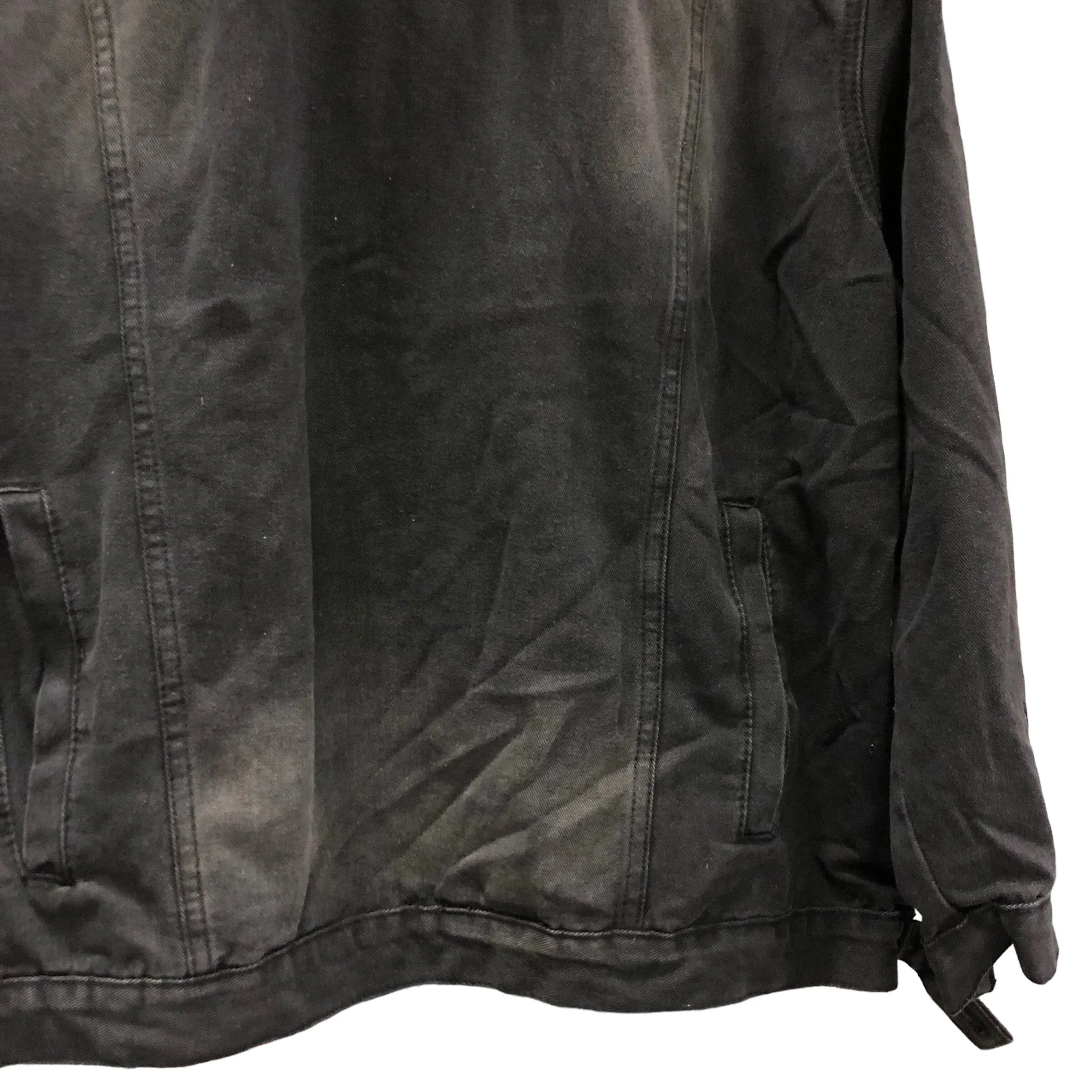 Black Acid Denim Hoody Jacket