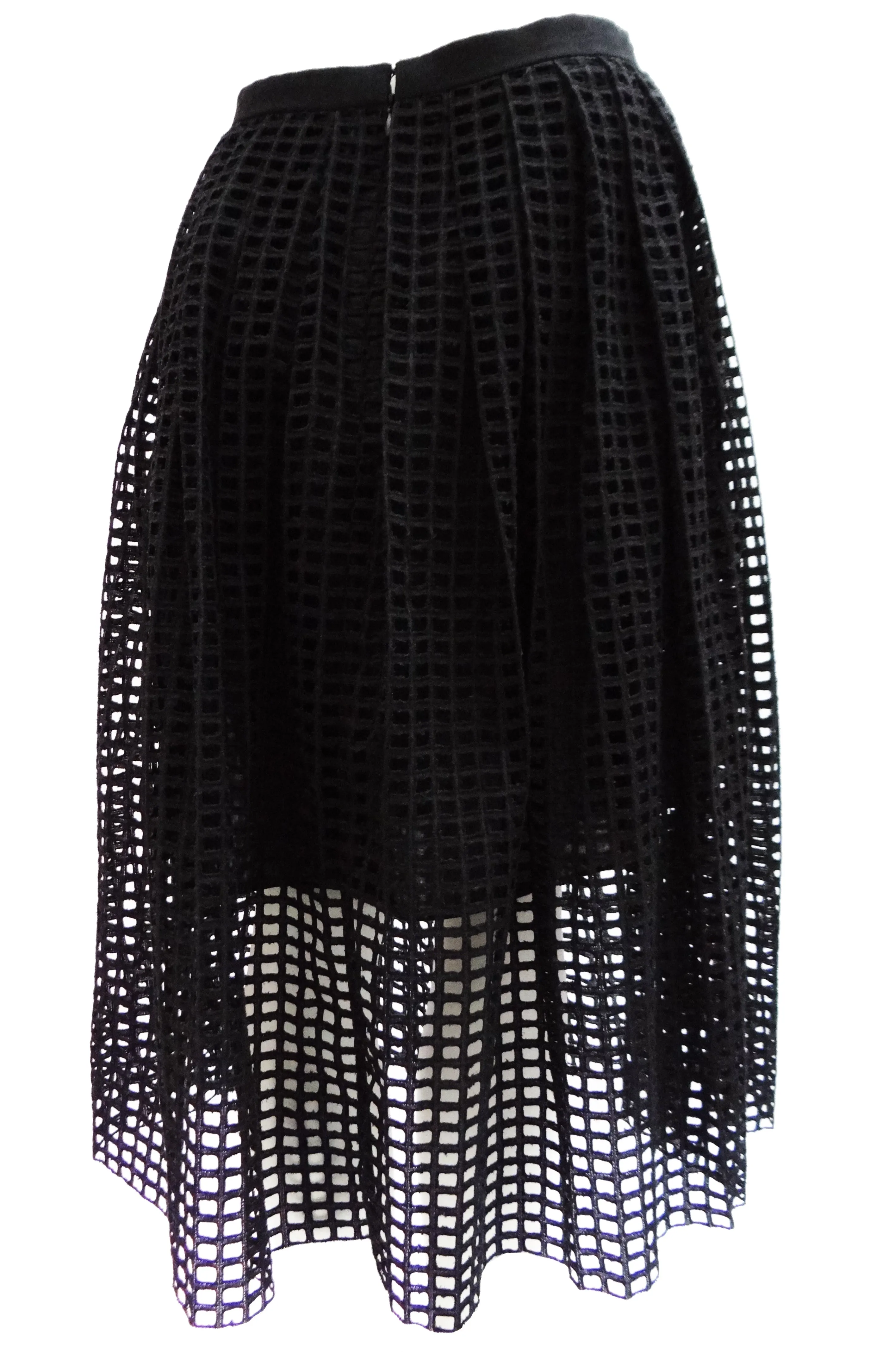 Carven Cutwork Black Mid-length Skirt, UK10