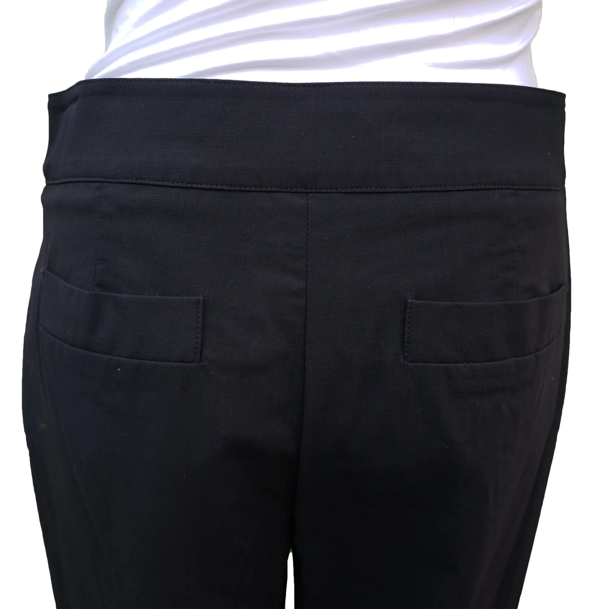 CHANEL BLACK WOOL WIDE LEG PANT