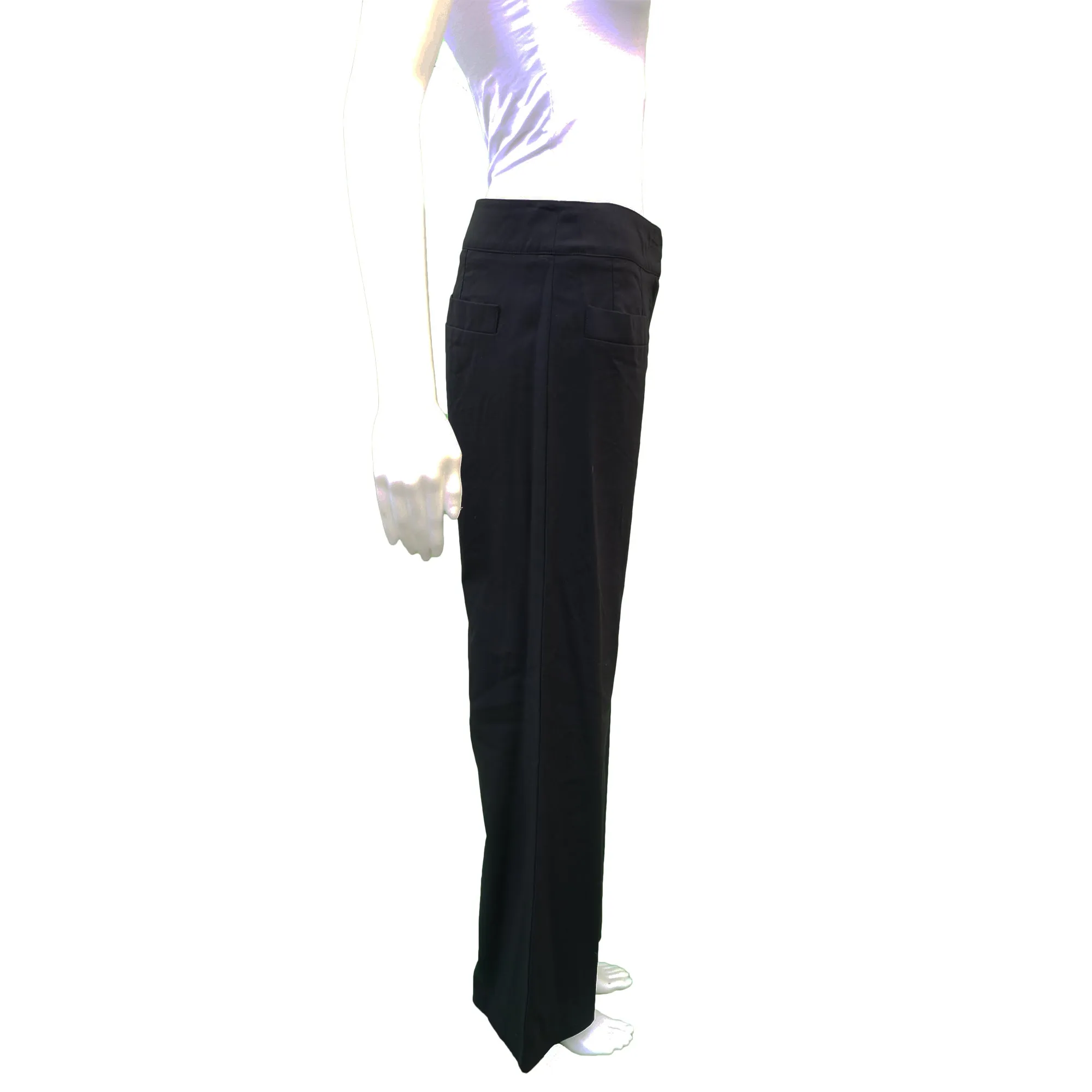 CHANEL BLACK WOOL WIDE LEG PANT