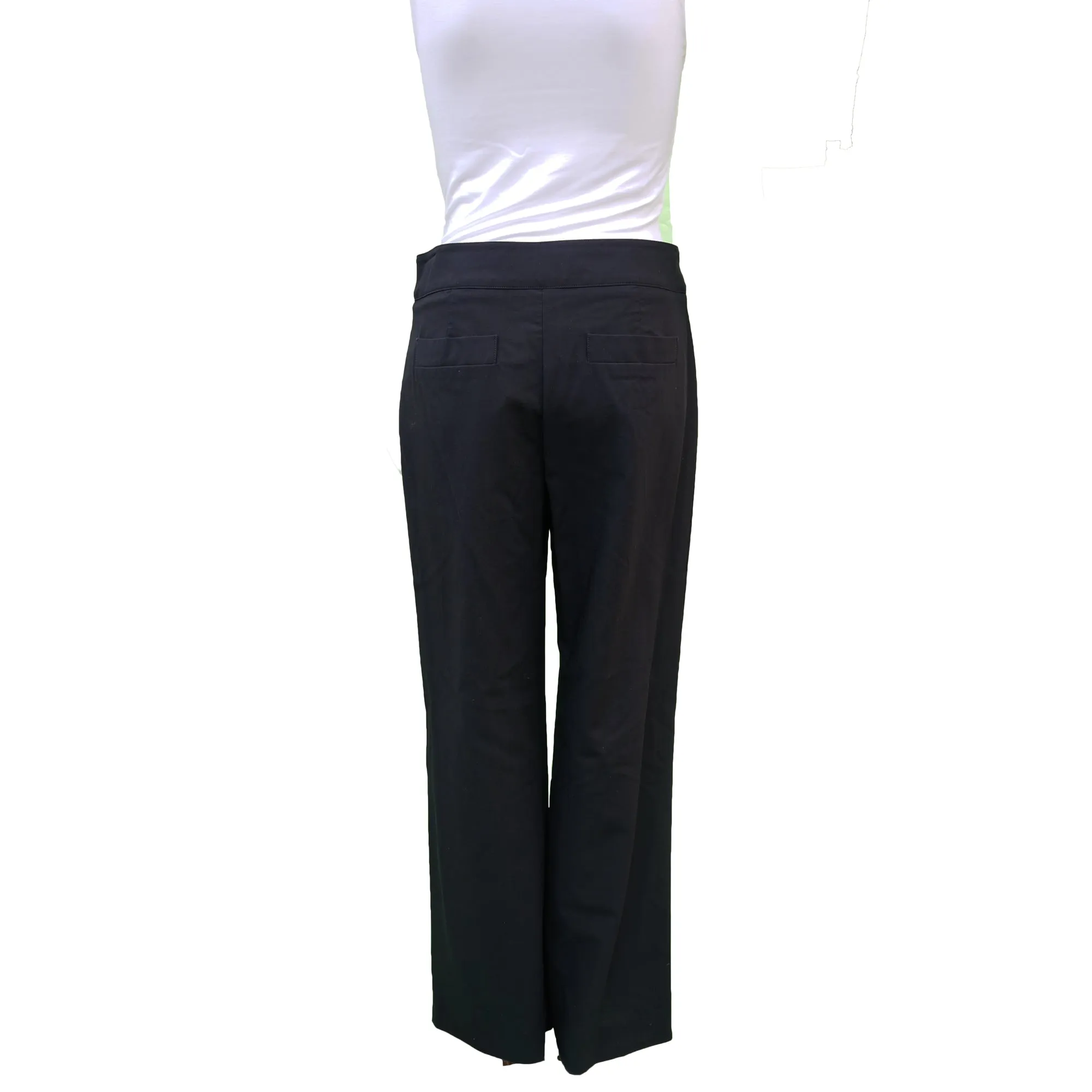 CHANEL BLACK WOOL WIDE LEG PANT