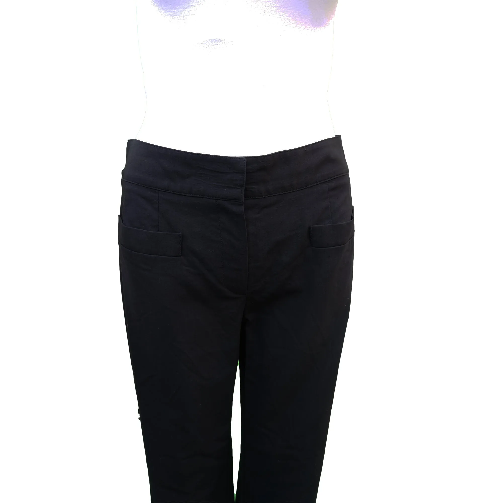 CHANEL BLACK WOOL WIDE LEG PANT