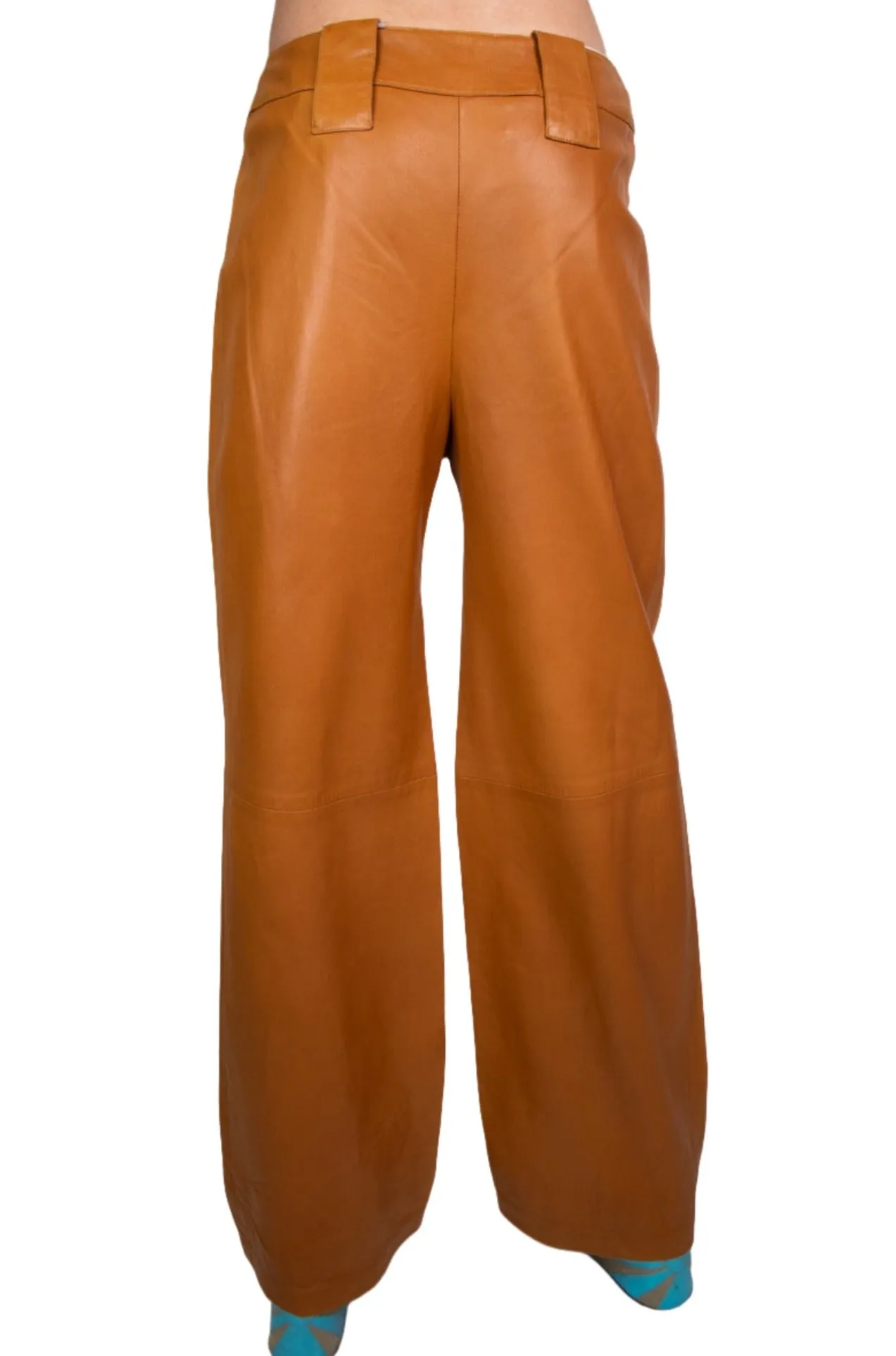 Chanel, Tan Wide-leg Leather Pants 2001