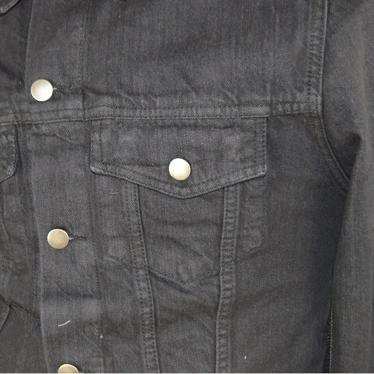 [Closeout] VB510 Men's Black Heavy Duty Denim Button Front Jacket