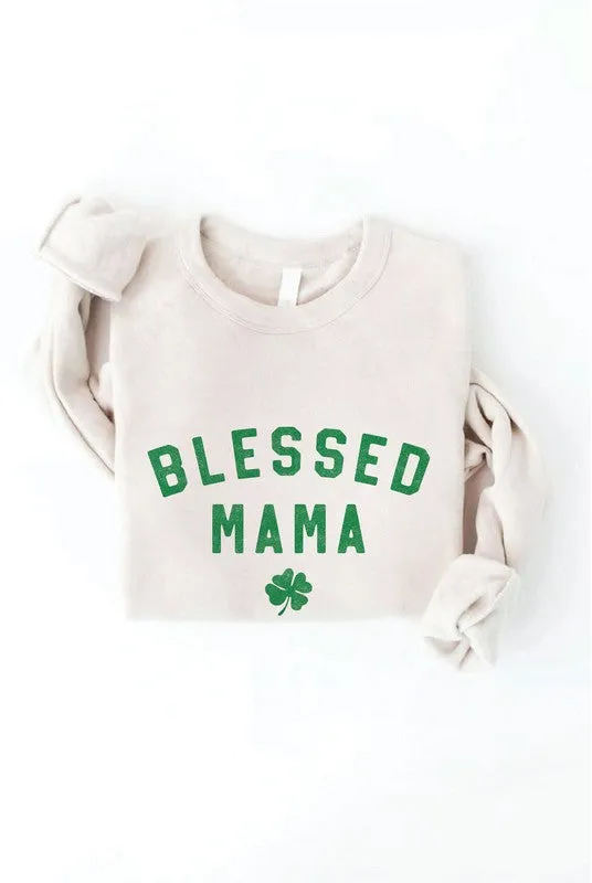Clover Mama Crew Neck- Heather Dust