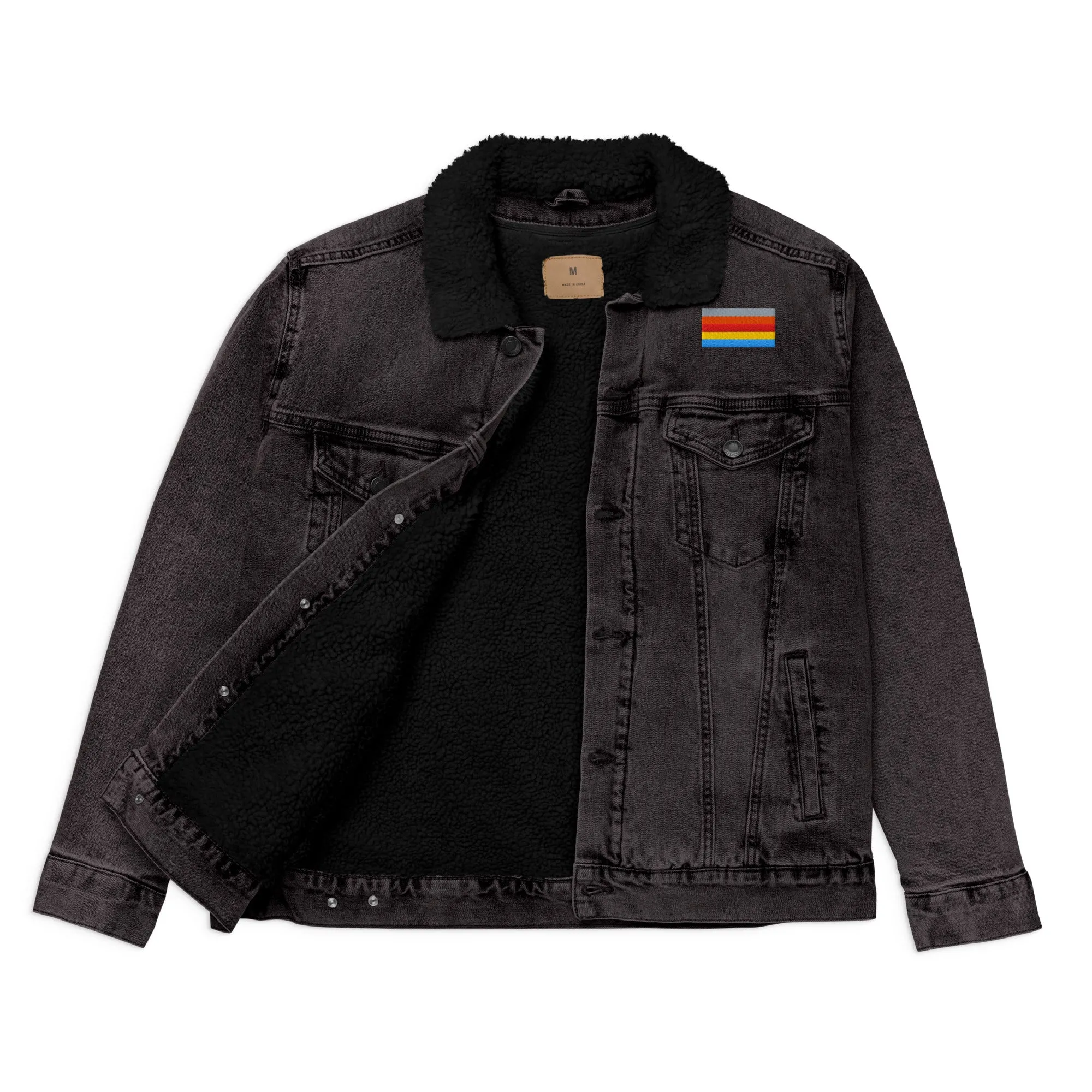 COLORFUL Unisex Denim Sherpa Jacket
