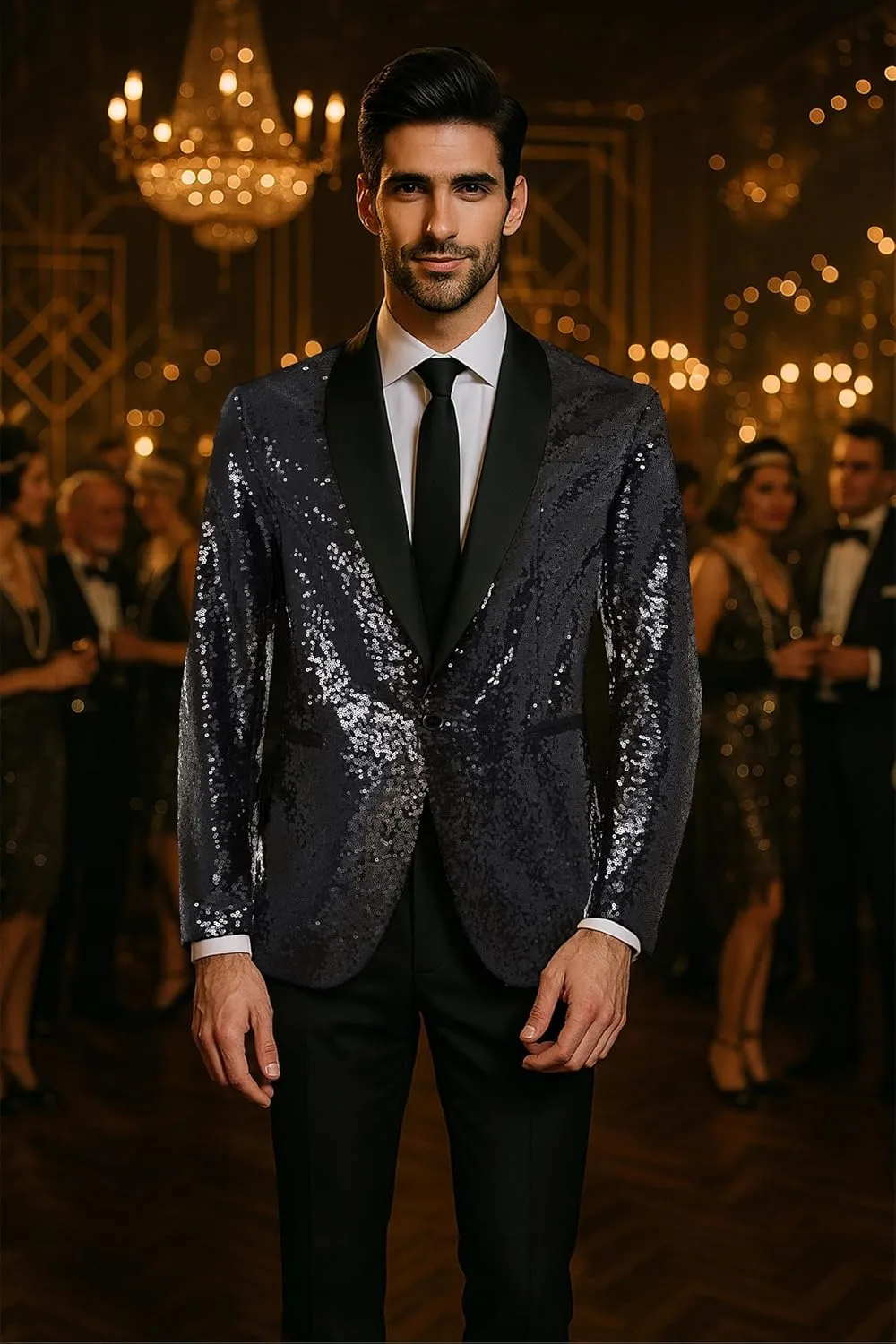 Coucoland Sequin Blazer Men-Tuxedo Jacket Sequin Suit Men Sport Coats