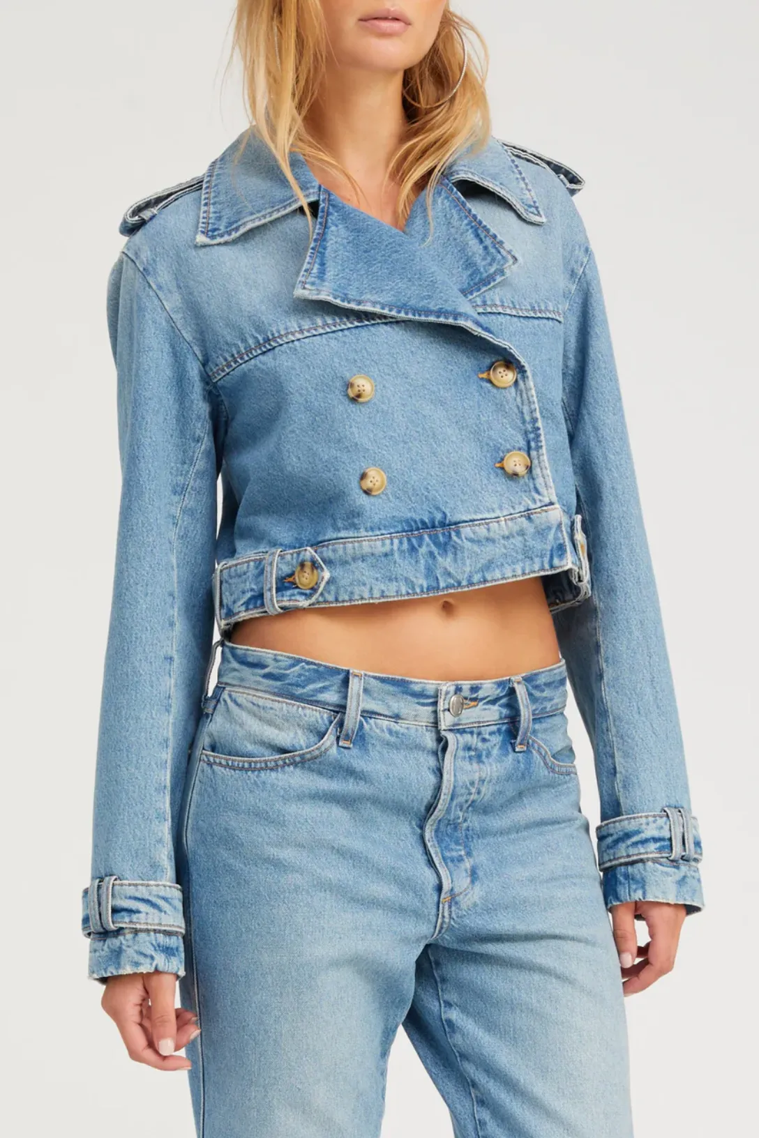 Cropped Denim Trench | Paradis