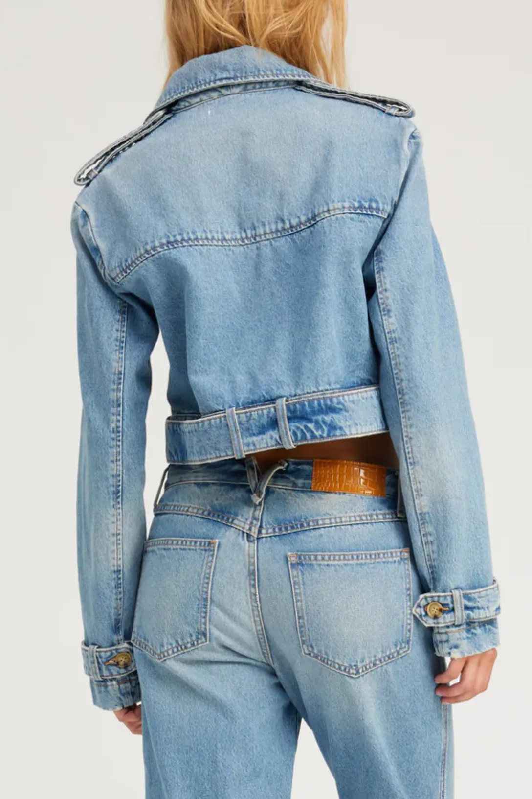 Cropped Denim Trench | Paradis