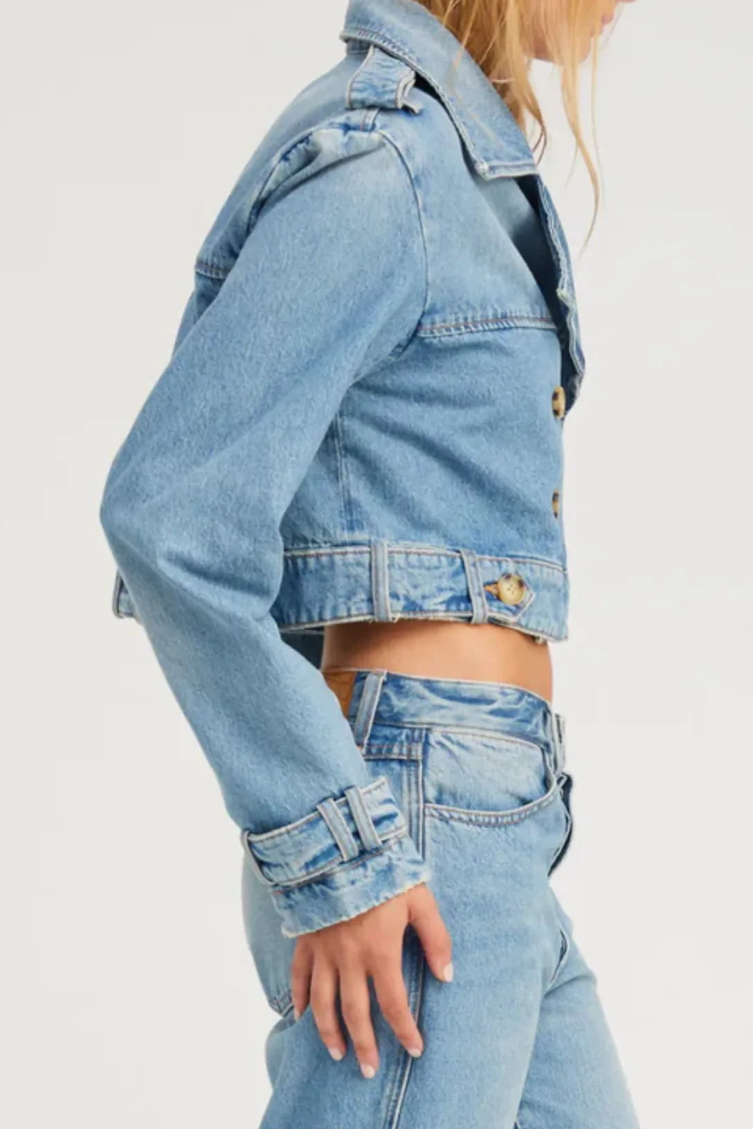 Cropped Denim Trench | Paradis