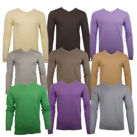 Daniel K Men's Sweatshirt V-Neck Long Sleeve Pullover Knit Rib Cuff Sweatshirt
