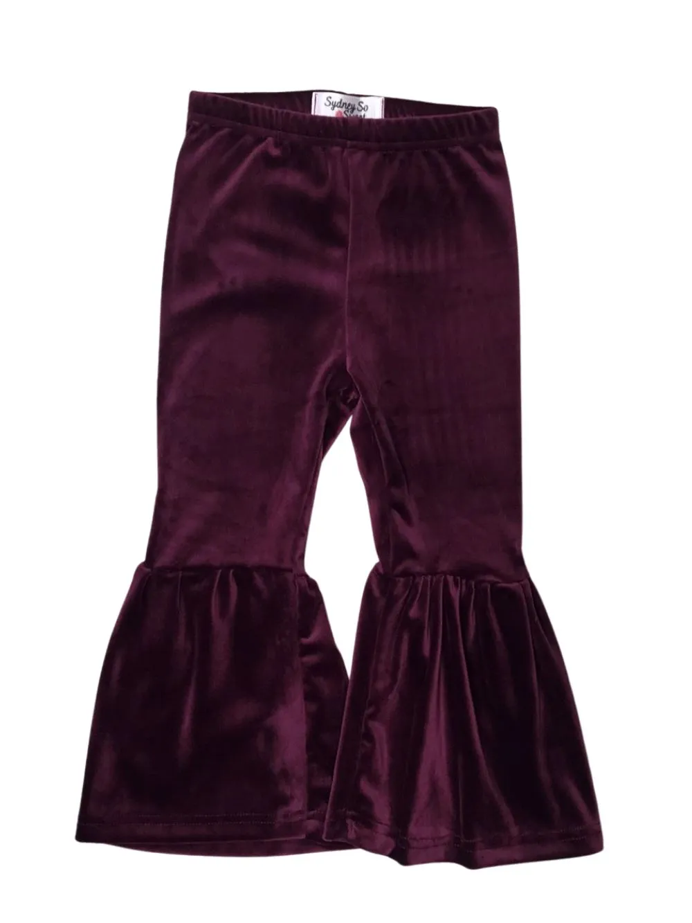 Dark Purple Girls Velvet Bell Bottoms