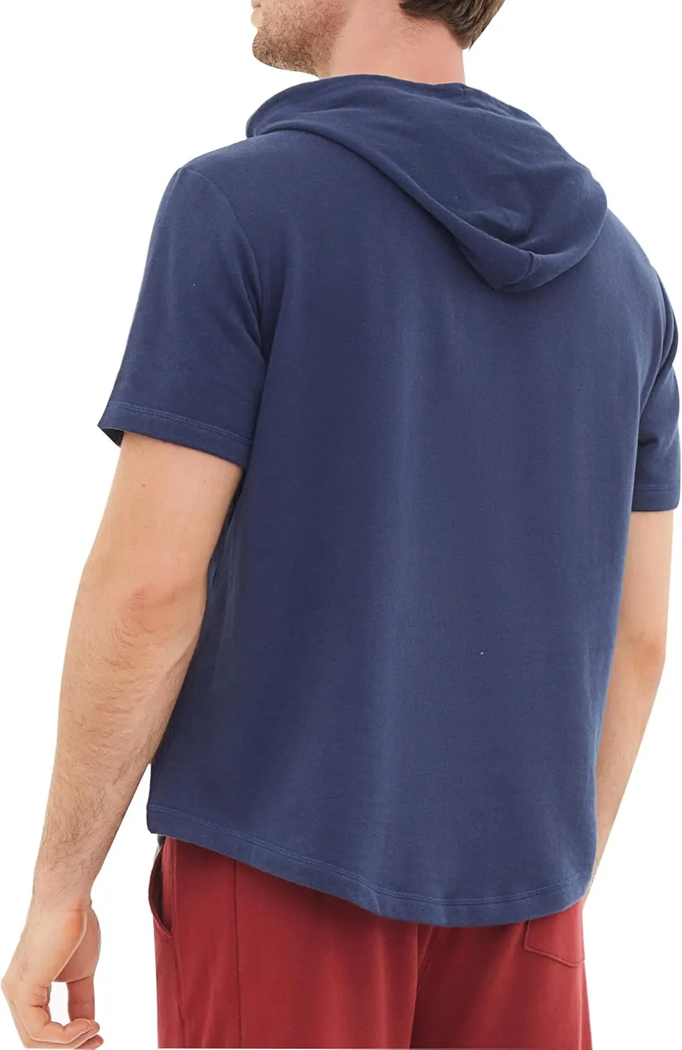 DubinikShort Sleeve Hoodie Lightweight Soft Cotton Moisture Wicking Kangaroo Pocket Short Sleeve Hoodie For Men