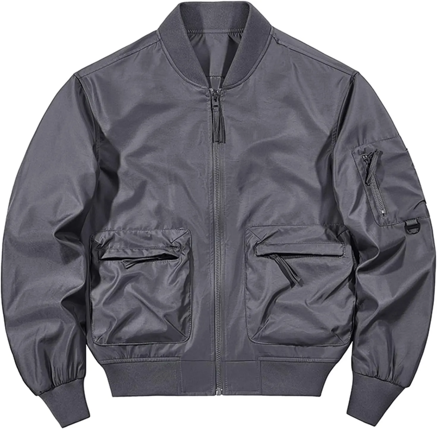 Finelylove Mens Flight Bomber Jacket Waterproof Military Windbreaker Windproof Fall Jackets Outdoor Soft Shell Jacket