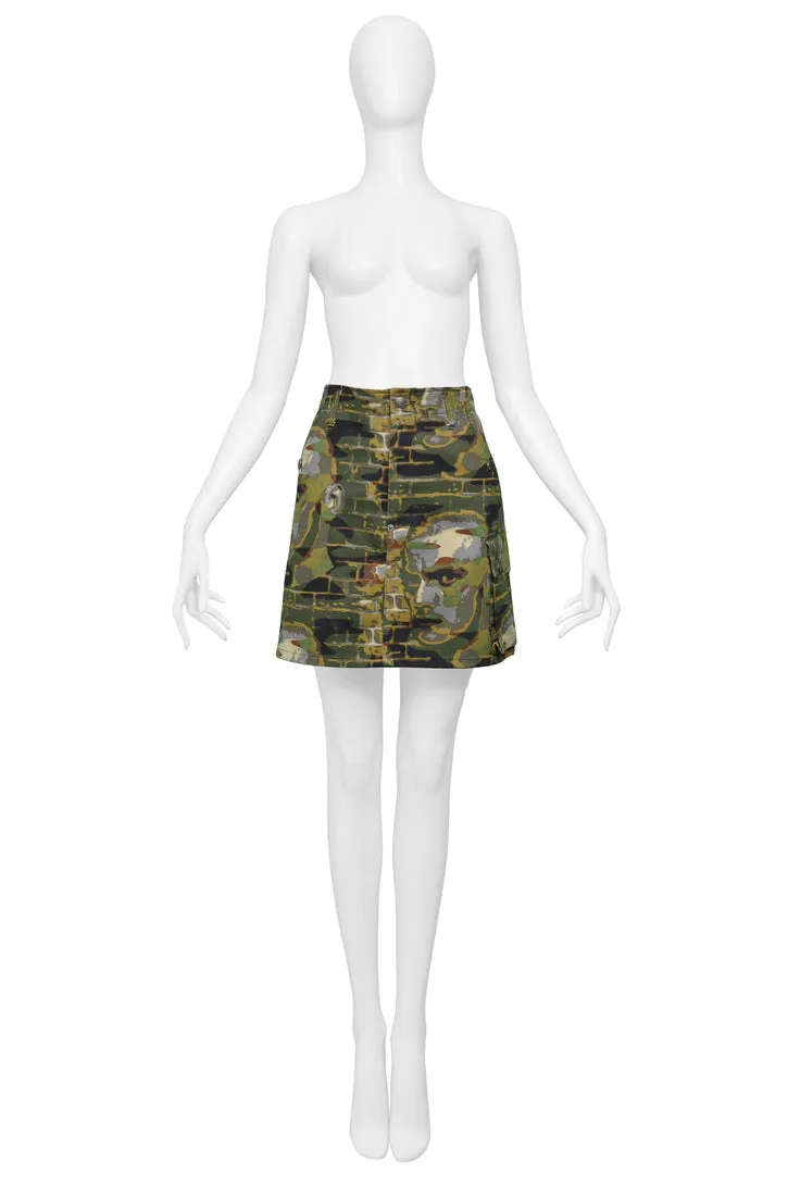 GAULTIER CAMO MINI SKIRT WITH DROIDS