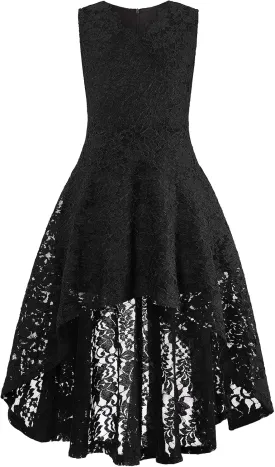 Girls Dress Sweet & Cute Puff Sleeve Square Neck Ruffle Dot Ruffle Swing Dress 5-14