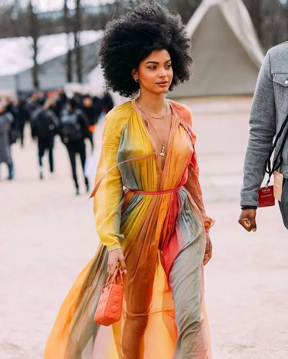 Gorgeous Spring 2020 Christian Dior Sunset Striped Cotton Dress w Silk Chiffon Under Slip