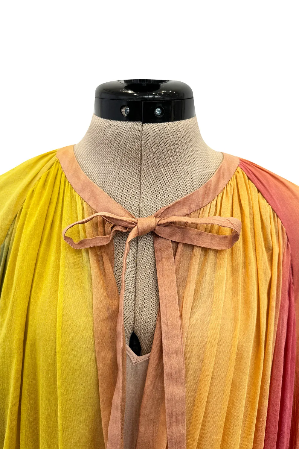 Gorgeous Spring 2020 Christian Dior Sunset Striped Cotton Dress w Silk Chiffon Under Slip