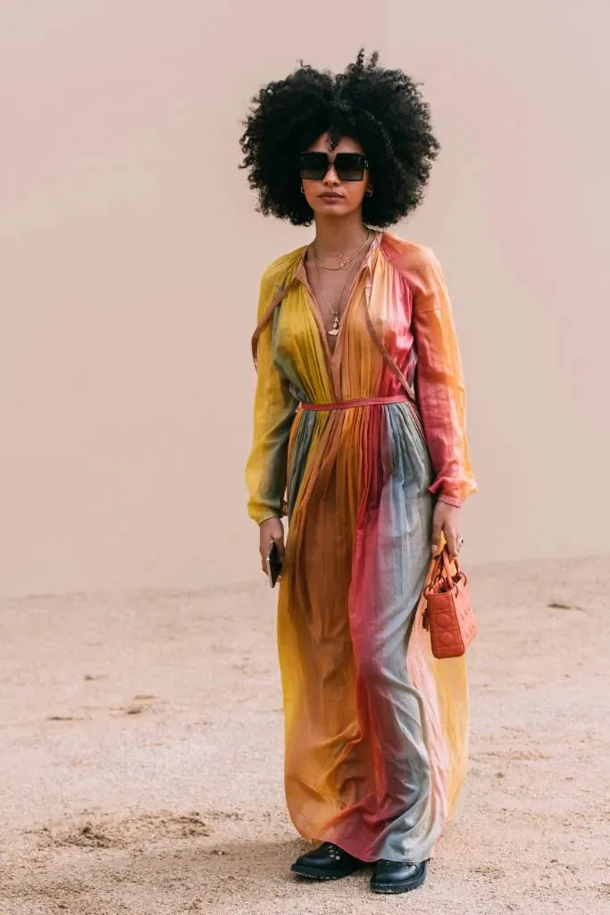 Gorgeous Spring 2020 Christian Dior Sunset Striped Cotton Dress w Silk Chiffon Under Slip