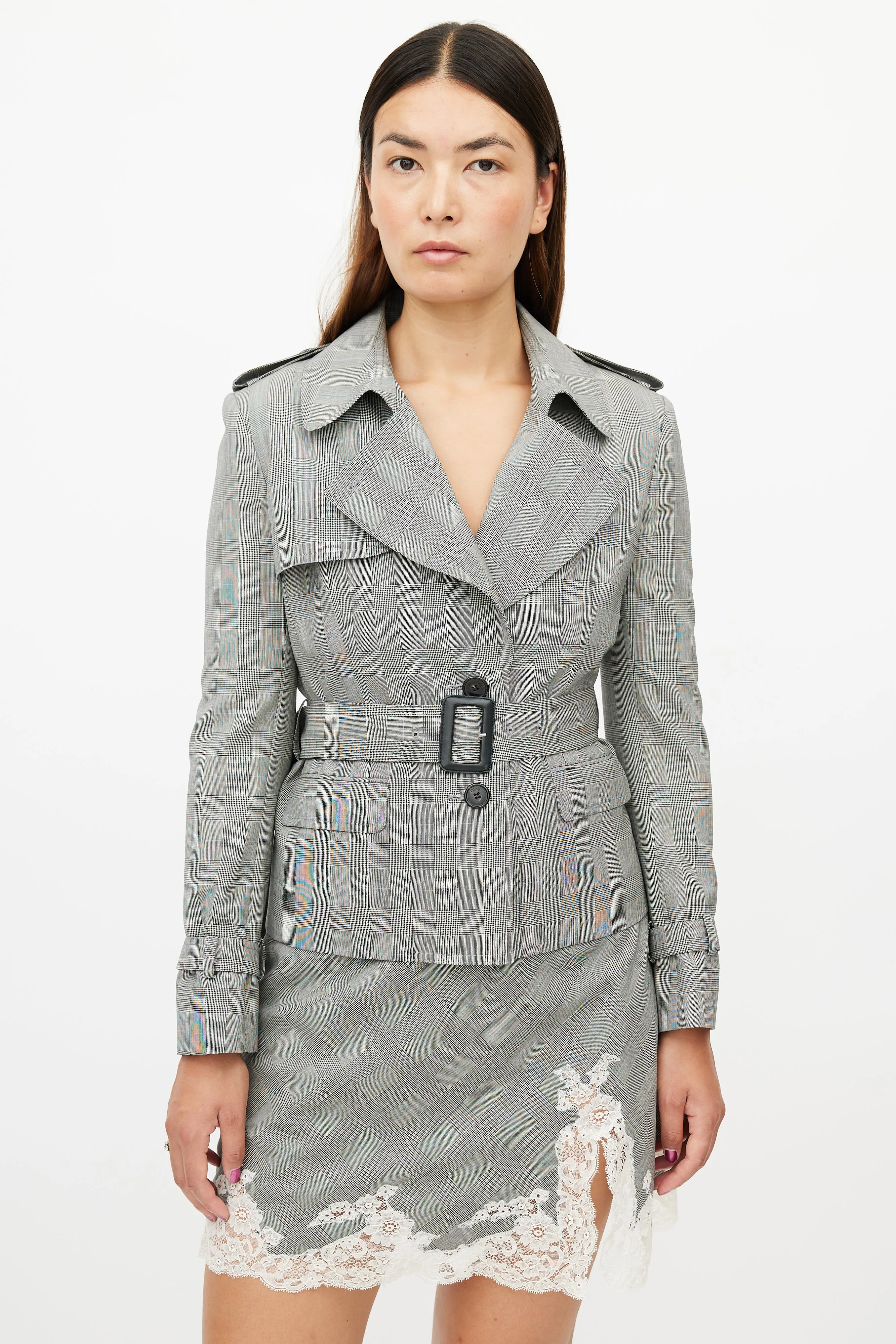 Grey Glen Check & Lace Suit