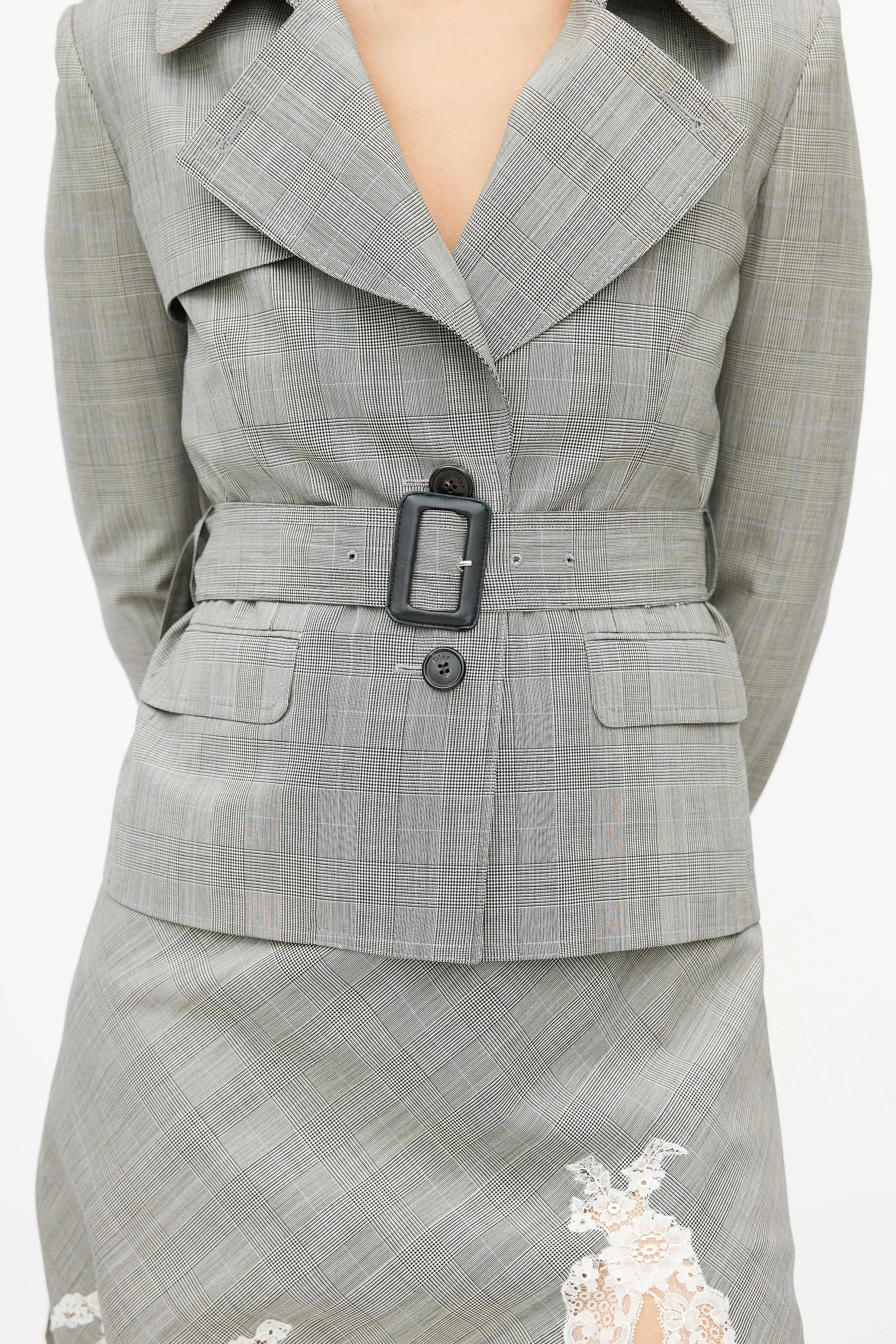 Grey Glen Check & Lace Suit