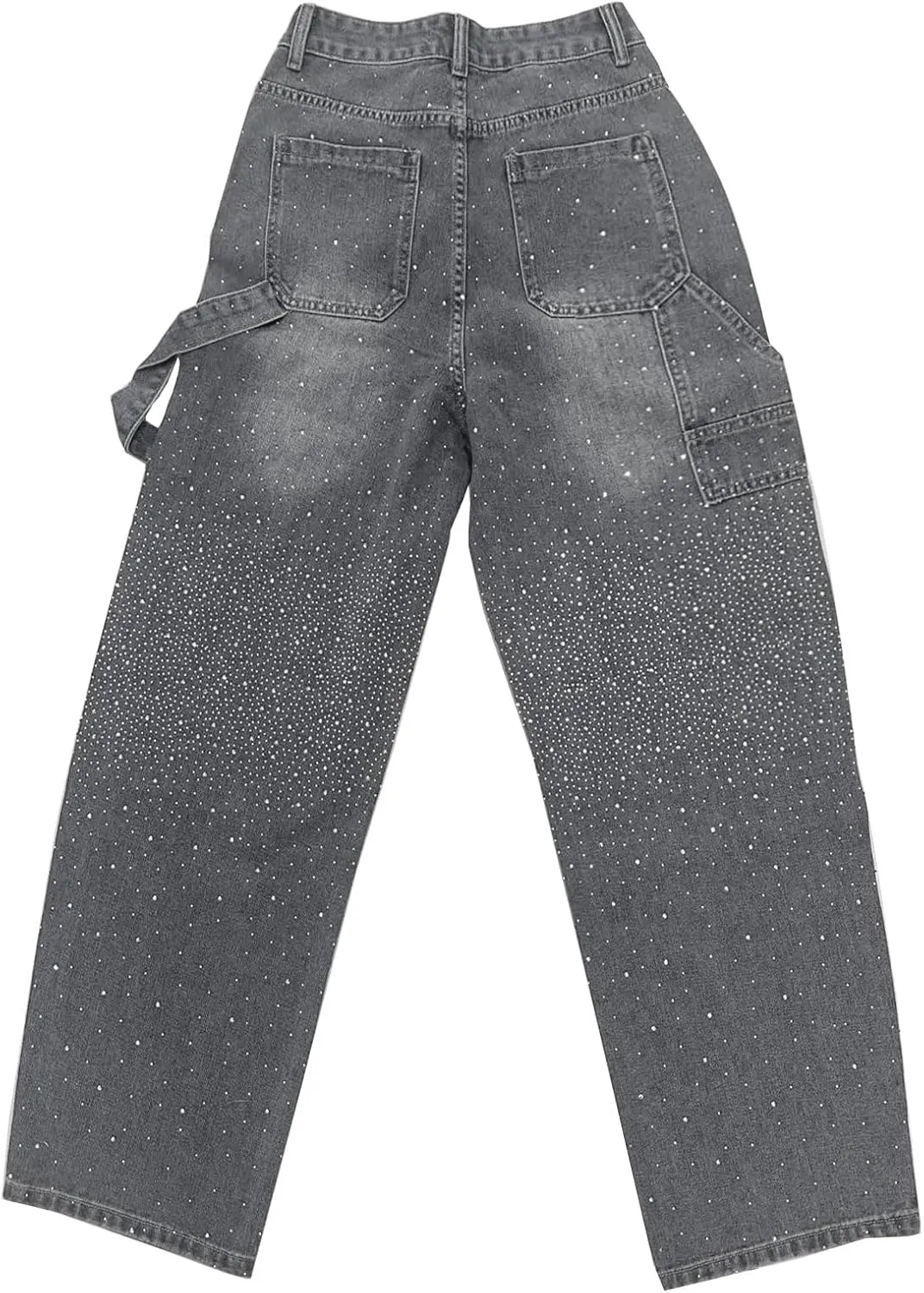 High Waisted Baggy Jeans for Women Diamond Straight Loose Jeans Fashion Vintage Boyfriend Denim Pants