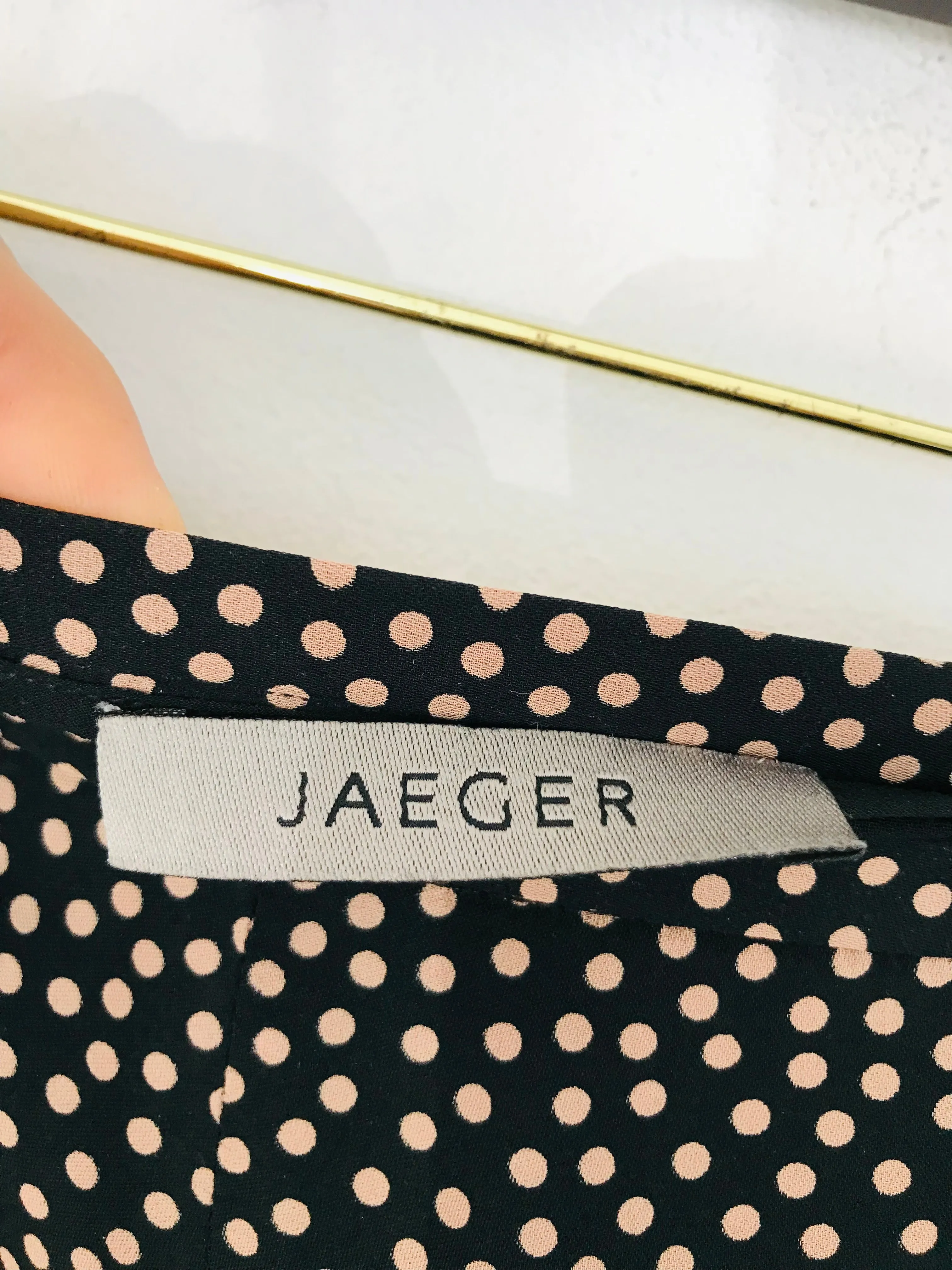 Jaeger Women's Silk Polka Dot A-Line Skirt | UK14 | Black