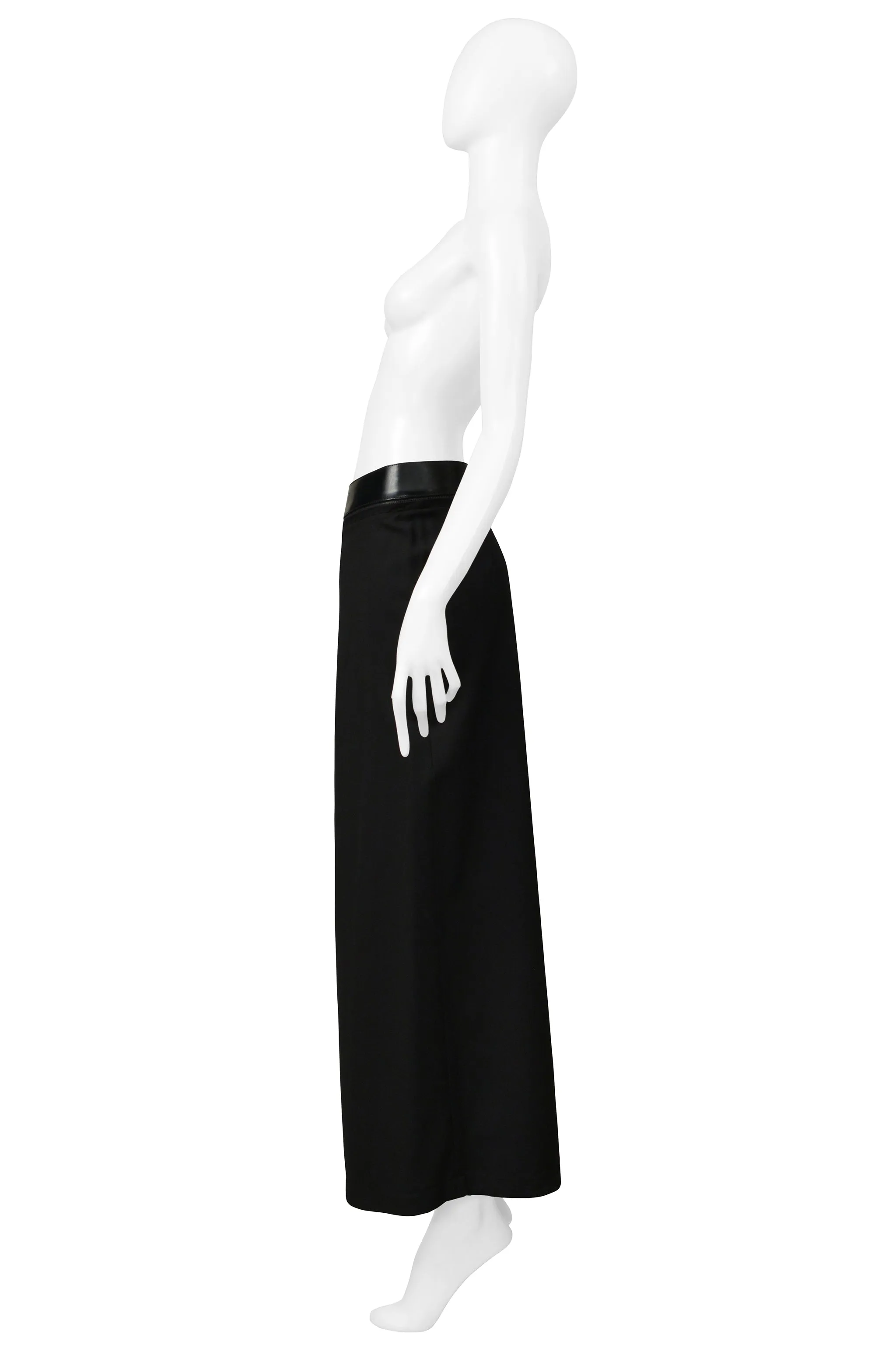 JEAN PAUL GAULTIER BLACK GABARDINE SKIRT WITH ZIPPER AND BELT