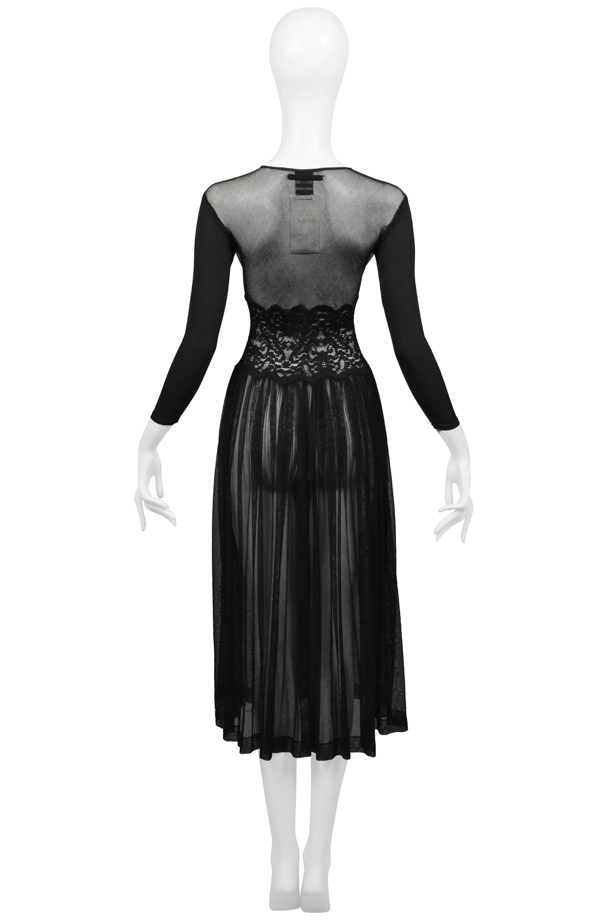 JEAN PAUL GAULTIER BLACK MESH, LACE AND TULLE BALLET DRESS 1988