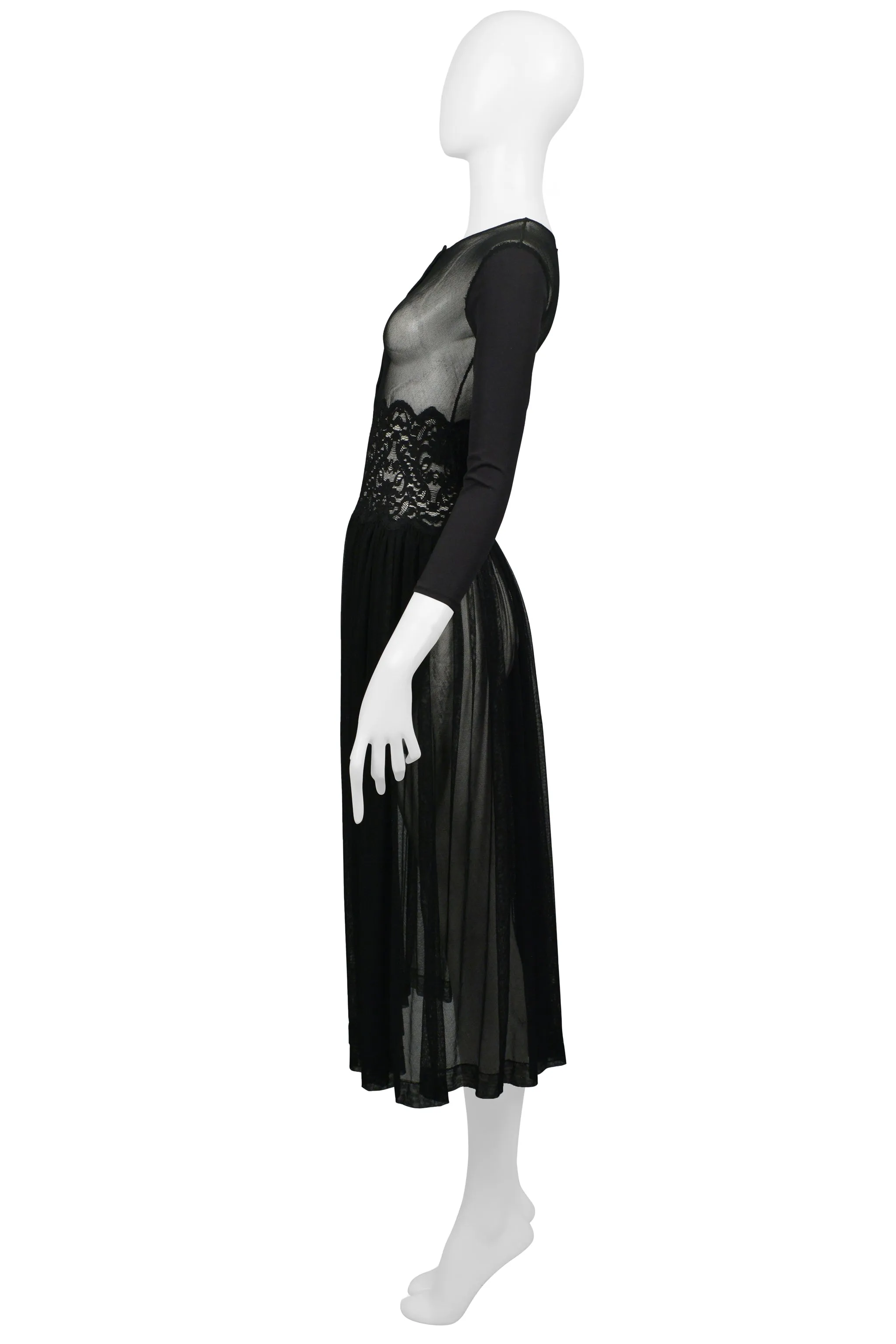 JEAN PAUL GAULTIER BLACK MESH, LACE AND TULLE BALLET DRESS 1988