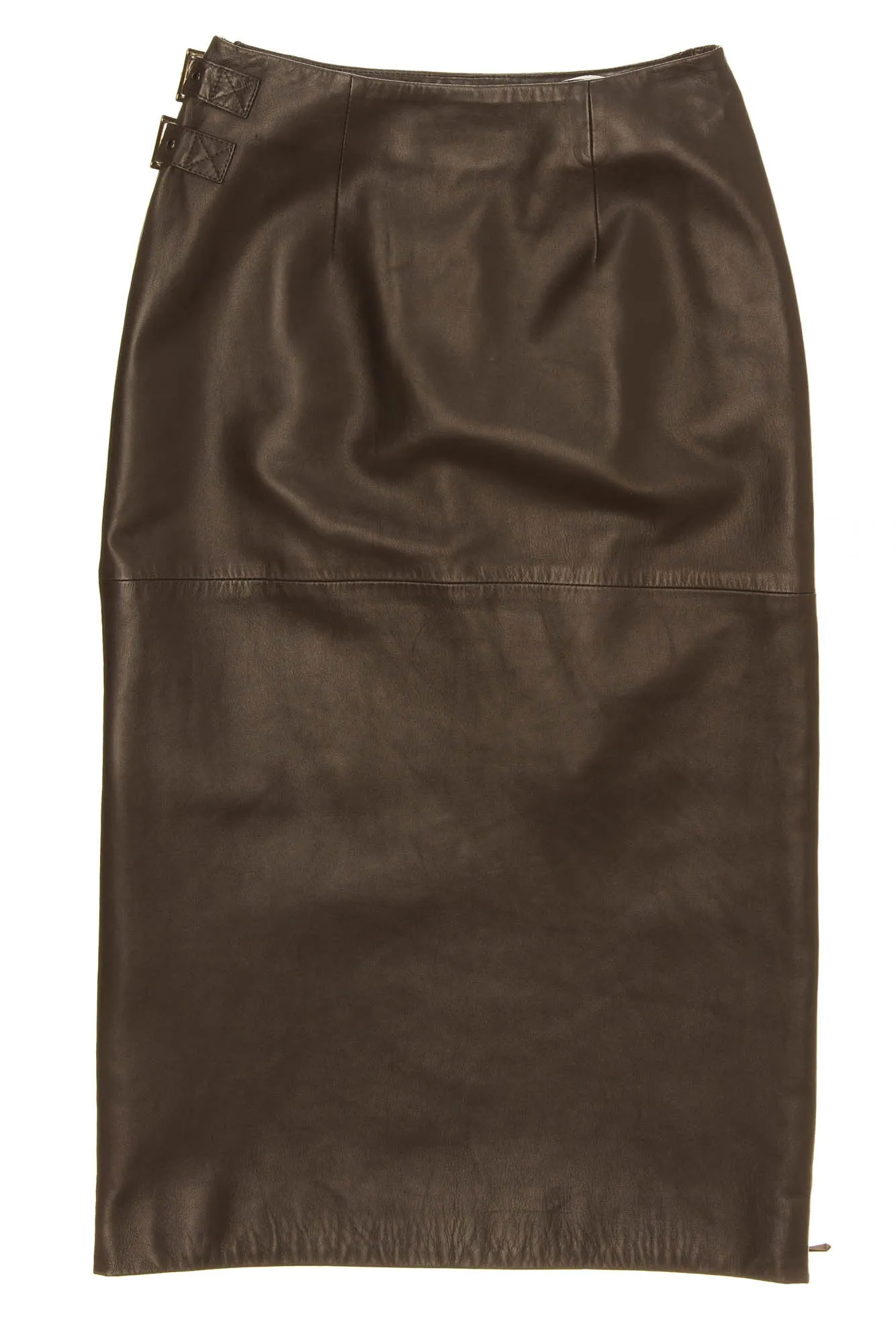 John Galliano for Christian Dior - Dark Brown Leather Pencil Skirt - FR 38
