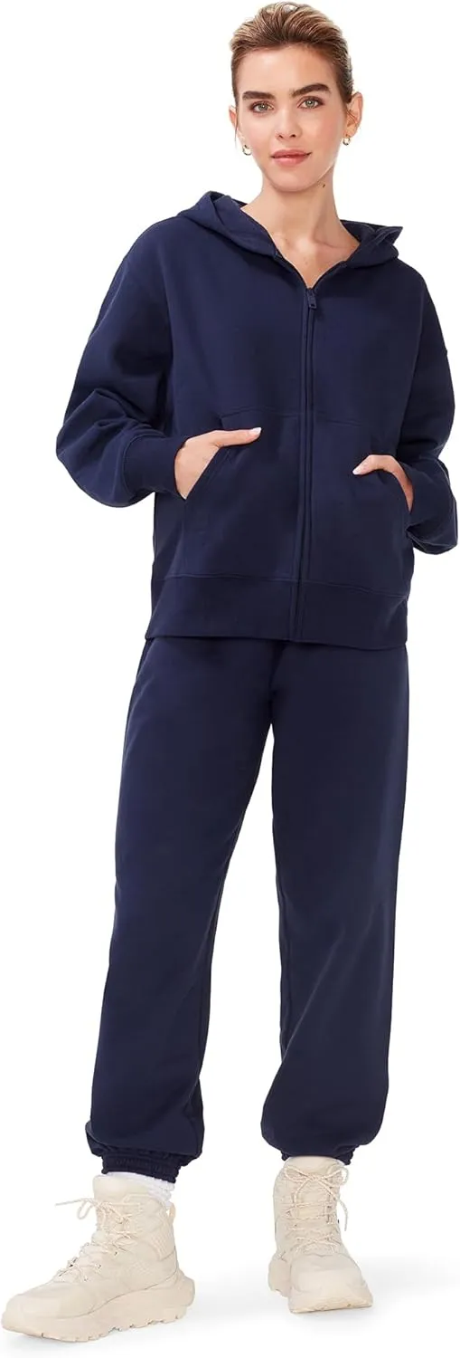 KUT & SO Zip Hoodie for Women  Oversized, Boyfriend Fit  Cozy Loungewear Premium Midweight Fleece