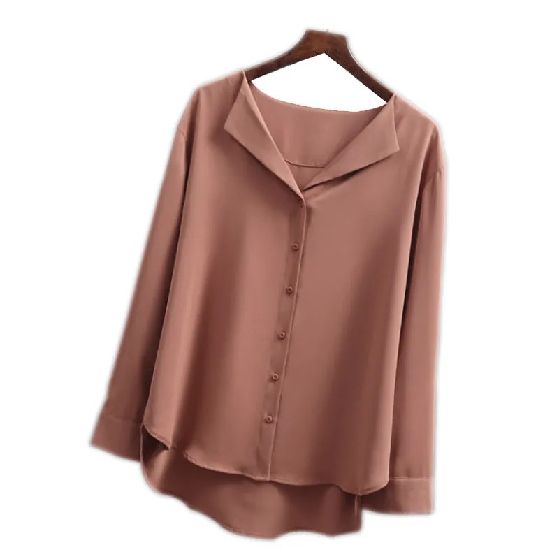 Long Sleeve Loose Chiffon Shirt