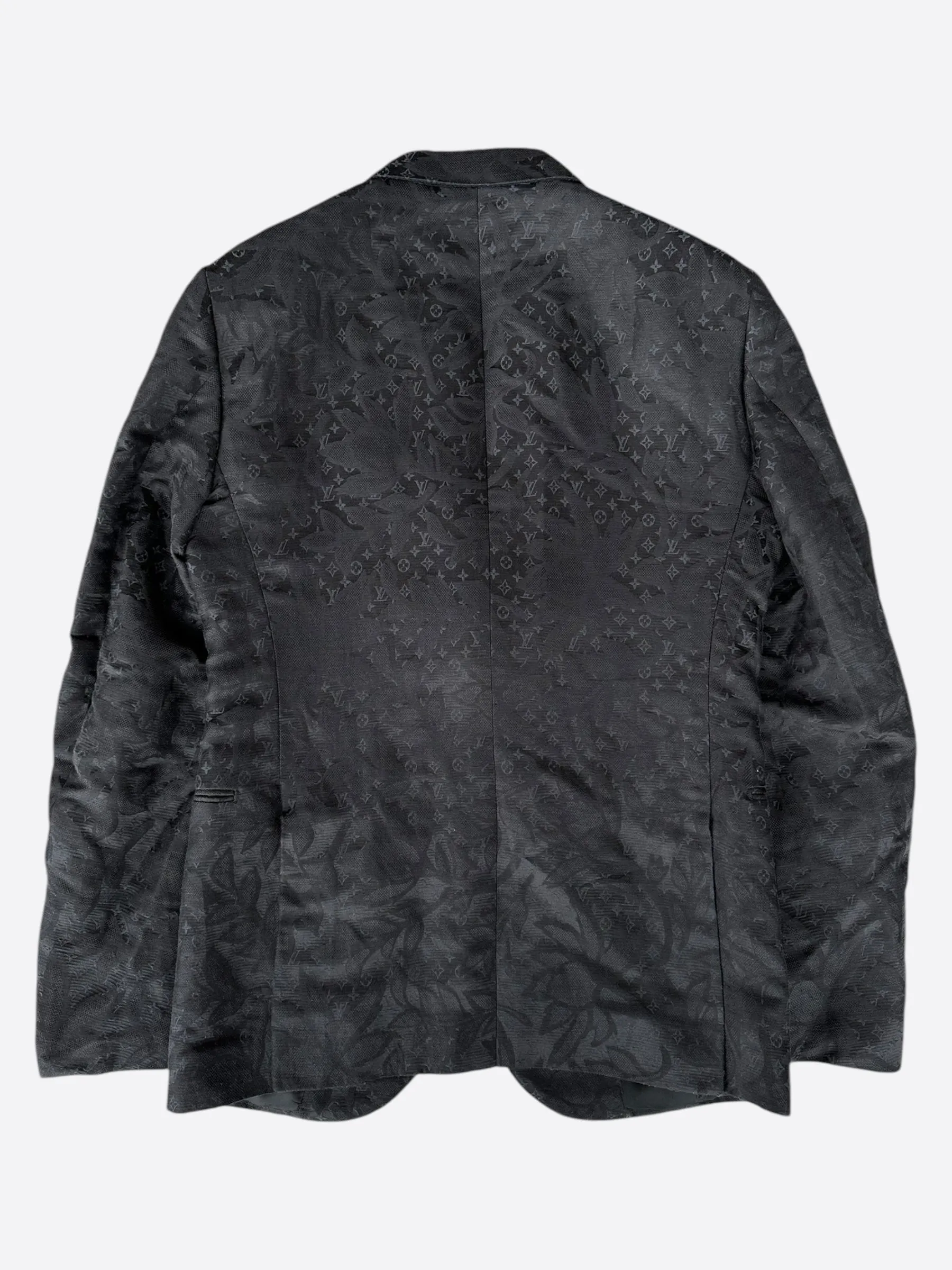 Louis Vuitton Black Flower Monogram Blazer Jacket