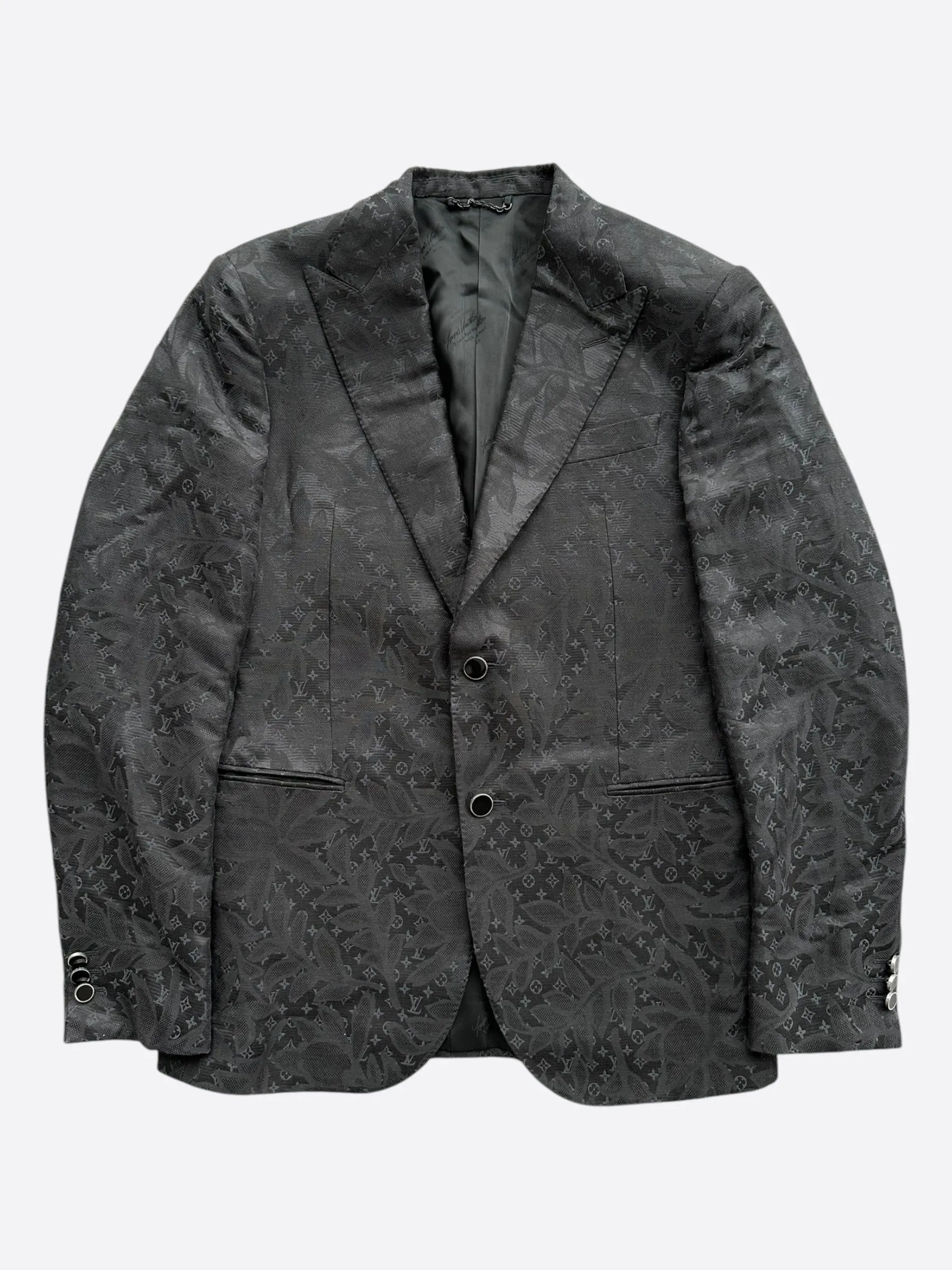 Louis Vuitton Black Flower Monogram Blazer Jacket