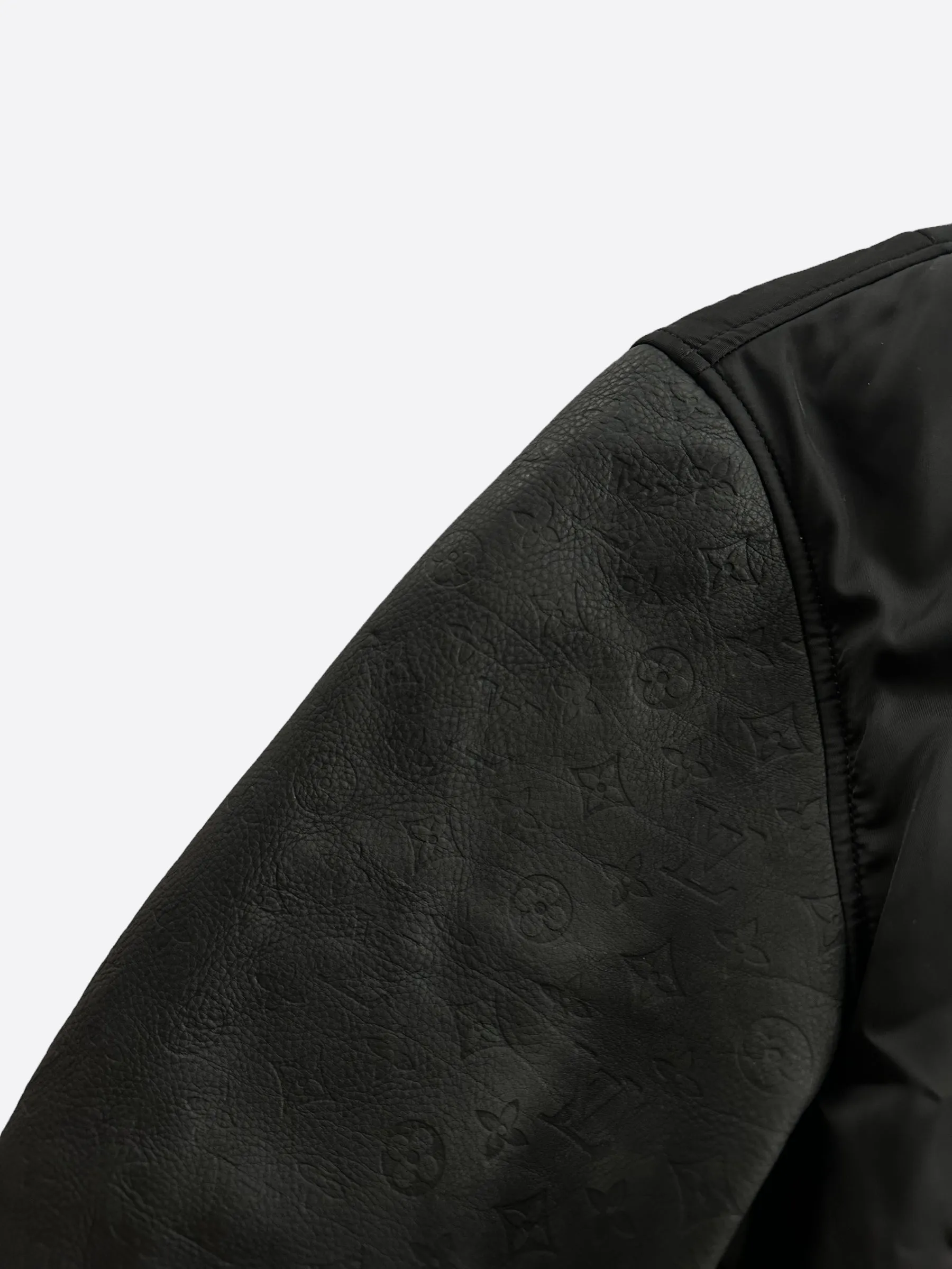 Louis Vuitton Black Monogram Sleeves Bomber Jacket