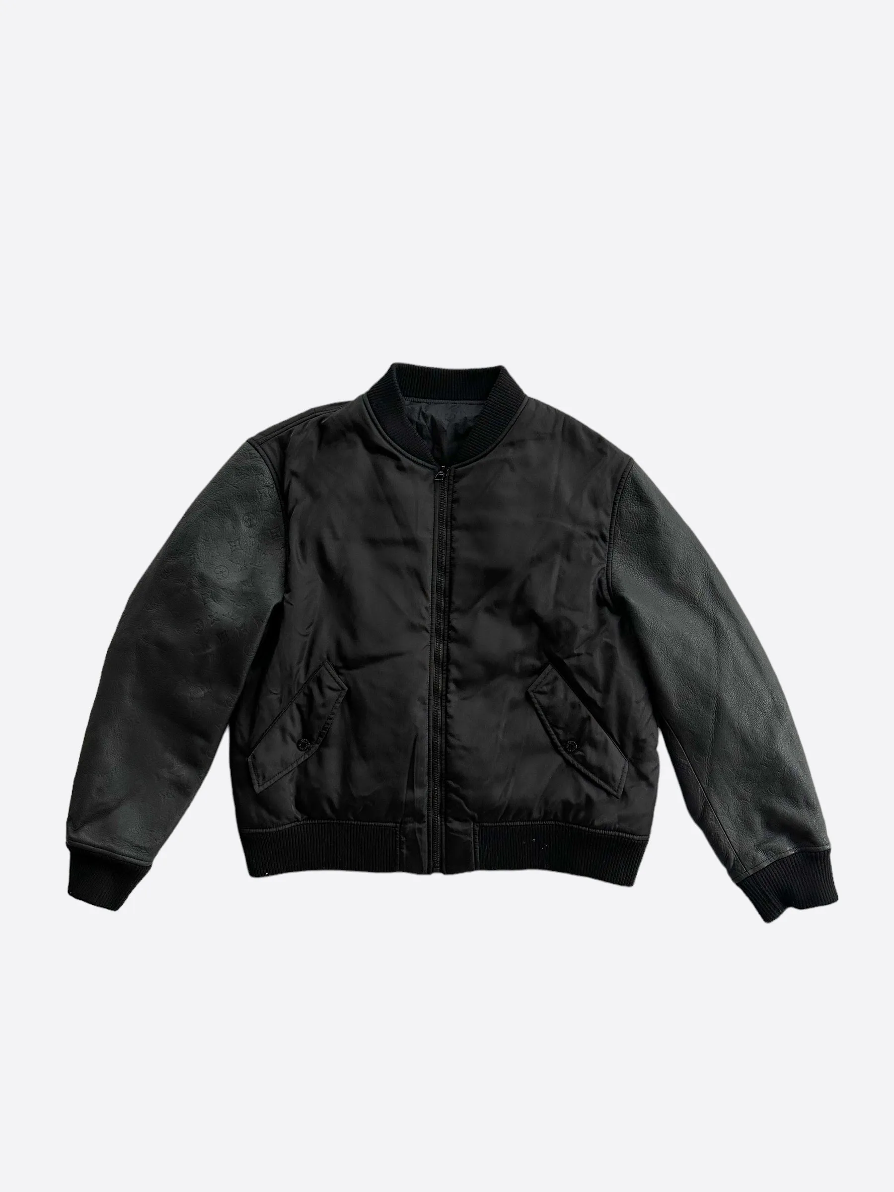 Louis Vuitton Black Monogram Sleeves Bomber Jacket