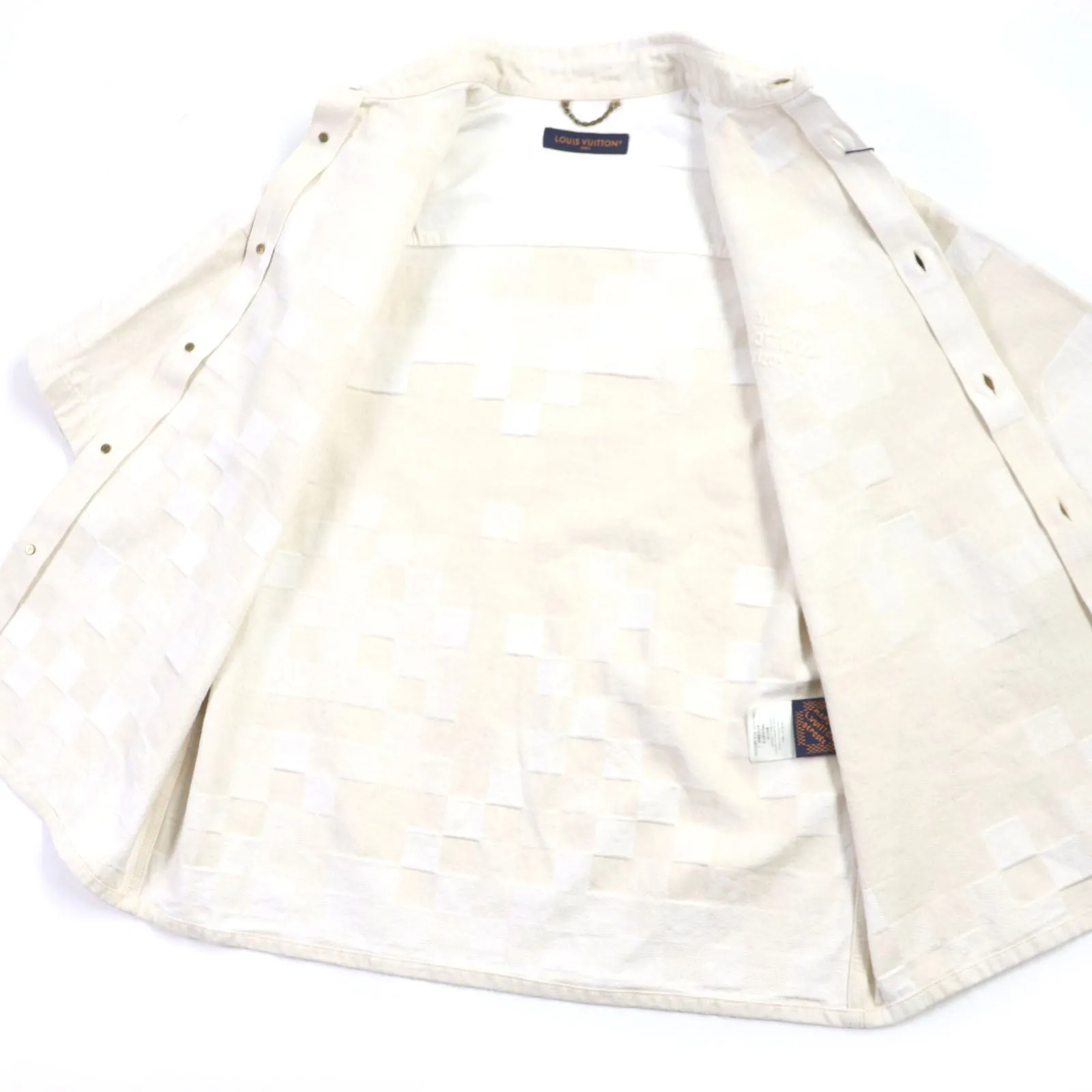 LOUIS VUITTON Denim Jacket 1AFQZO cotton light beige Damier S