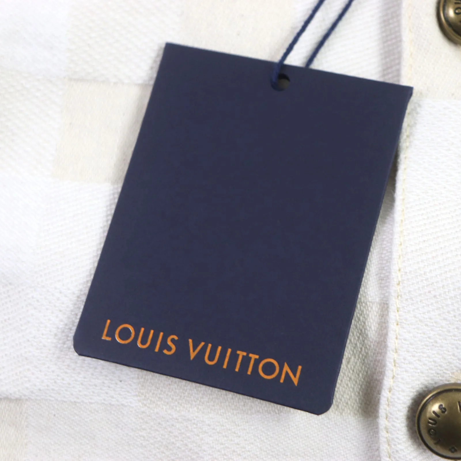 LOUIS VUITTON Denim Jacket 1AFQZO cotton light beige Damier S