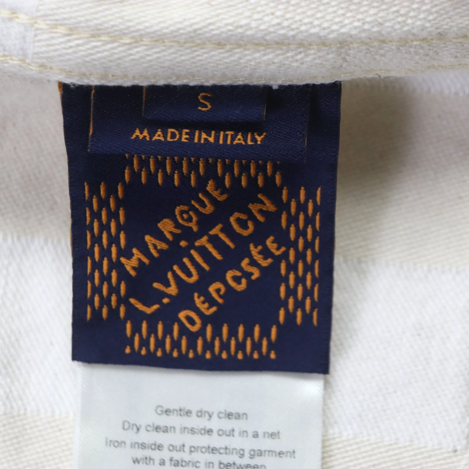 LOUIS VUITTON Denim Jacket 1AFQZO cotton light beige Damier S